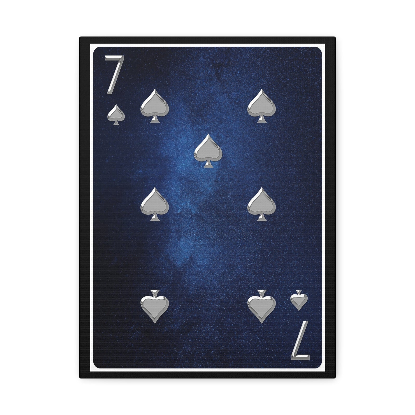 Seven Of Spades Space Background Playing Card Canvas Wall Art for Home Decor Ready-to-Hang-Express Your Love Gifts