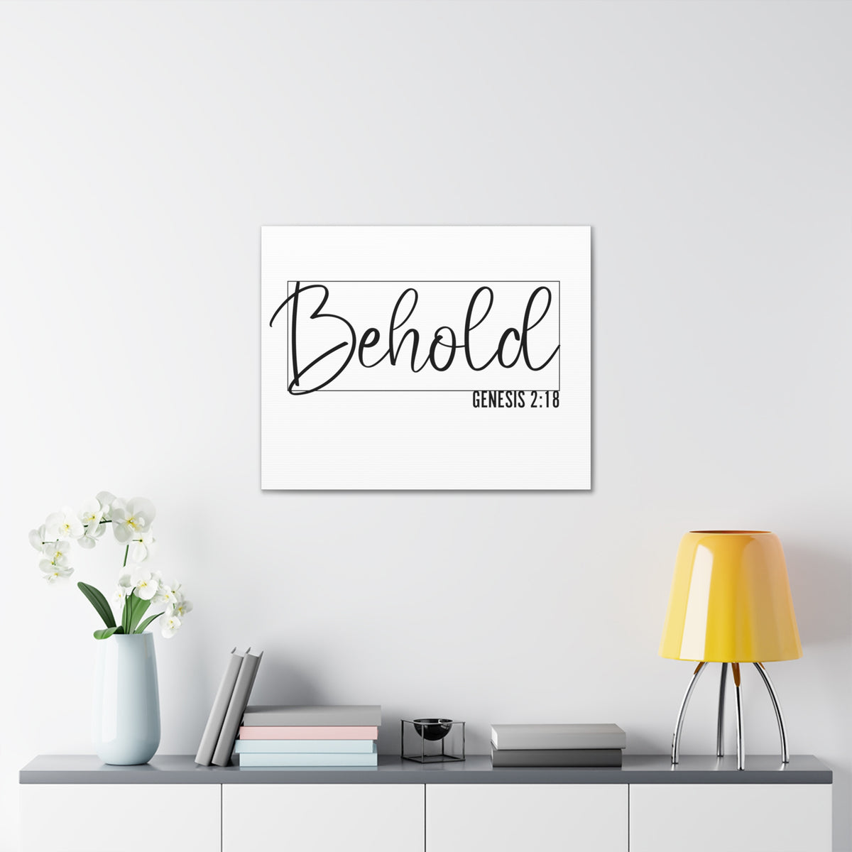 Scripture Walls Genesis 2:18 Behold Bible Verse Canvas Christian Wall Art Ready to Hang Unframed-Express Your Love Gifts