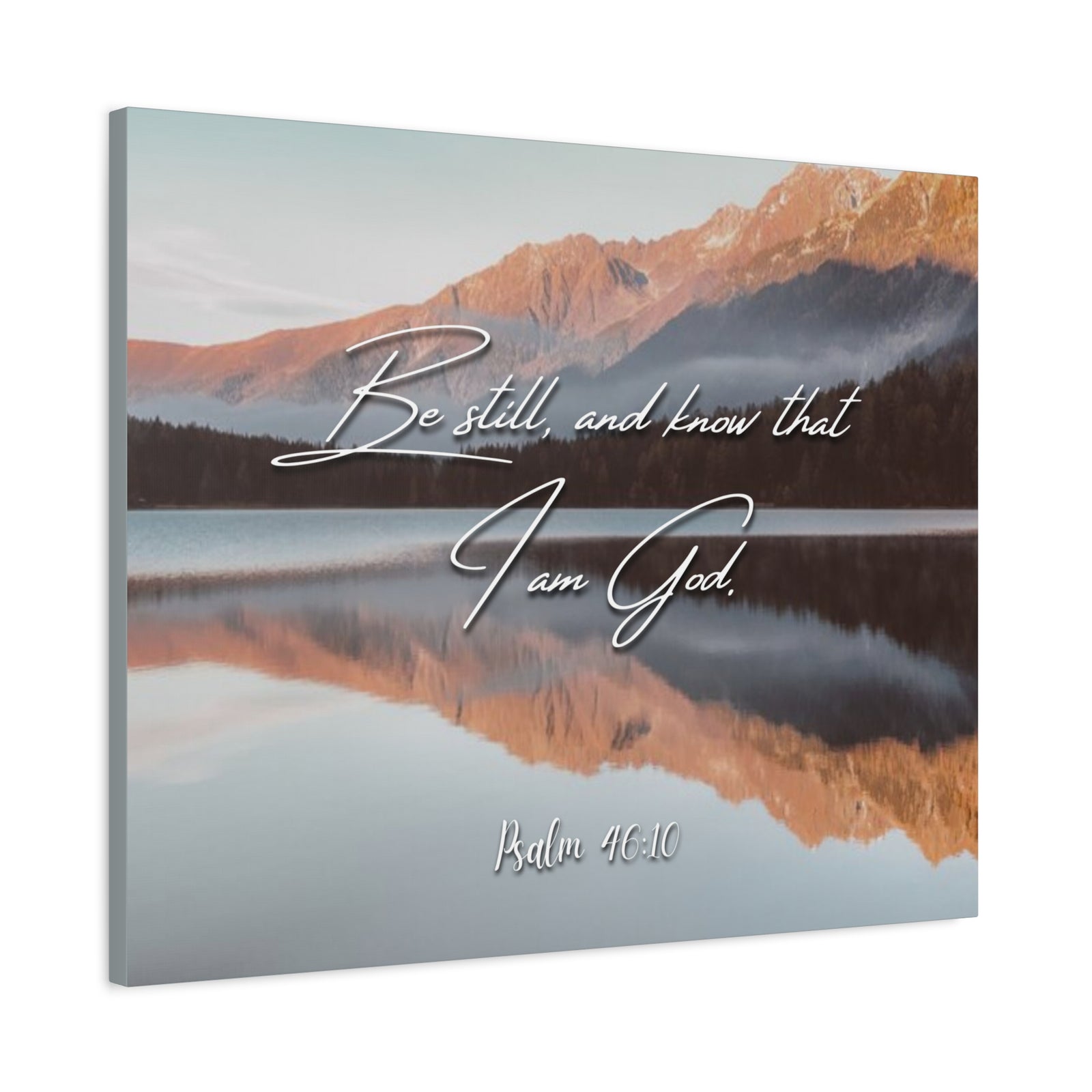 Scripture Canvas Be Still & Know I Am God Psalm 46:10 Christian Wall Art Bible Verse Print Ready to Hang-Express Your Love Gifts