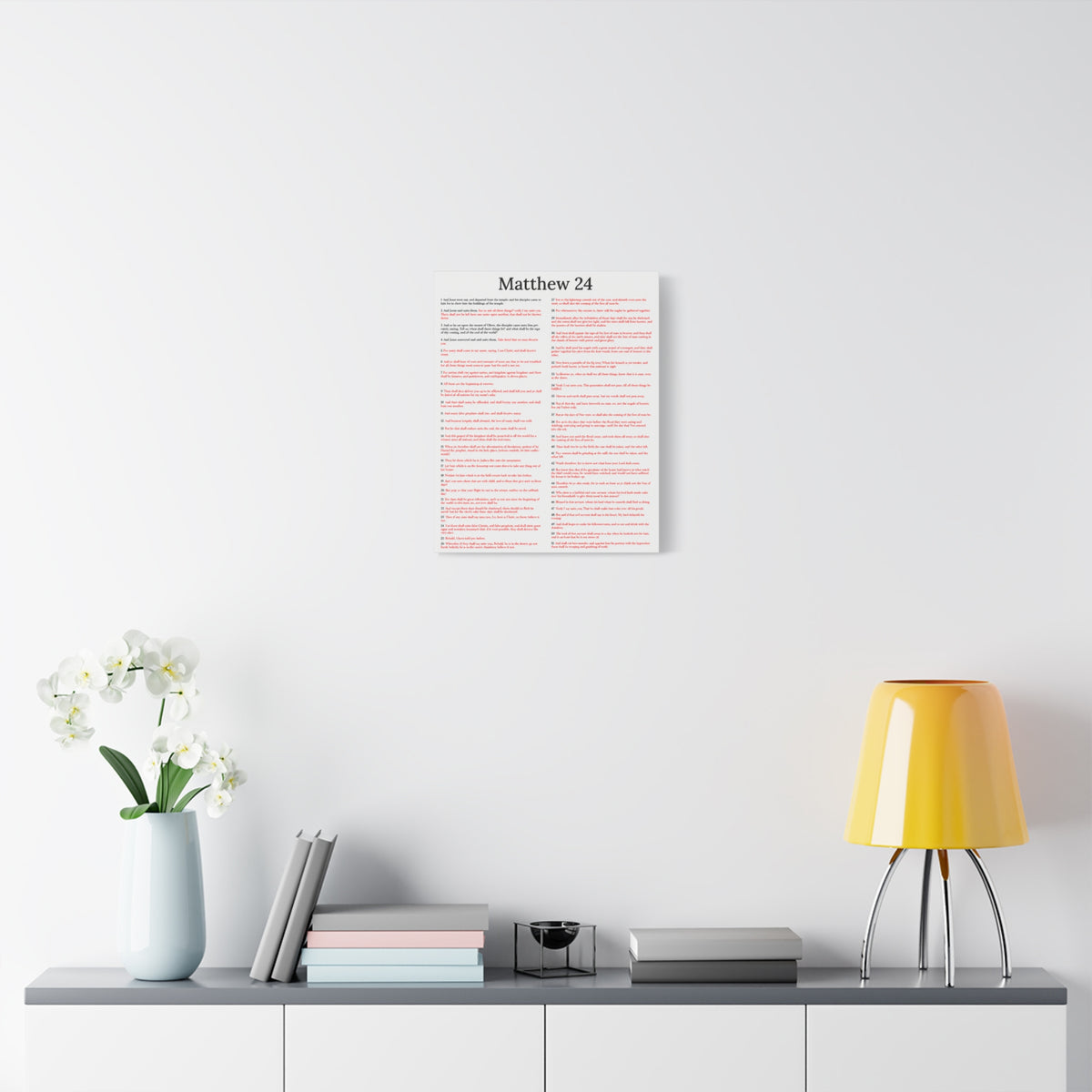 Scripture Walls Christ Words in Red Matthew 24 Chapter Christian Wall Art Print Ready to Hang Unframed-Express Your Love Gifts