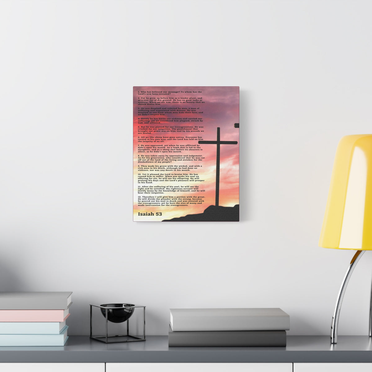 Scripture Canvas Prophecy Of Jesus Colored Isaiah 53 Christian Wall Art Bible Verse Print Ready to Hang-Express Your Love Gifts