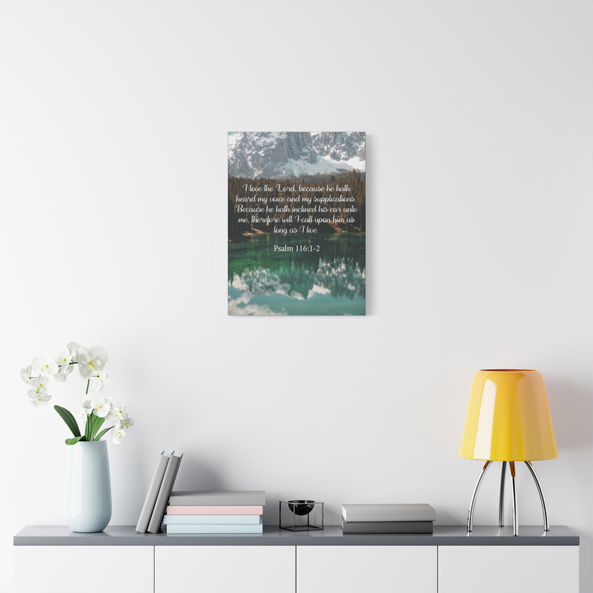 Bible Verse Canvas I Love The Lord Psalm 116:1-2 Christian Home Décor Wall Art Scripture Ready to Hang Faith Print-Express Your Love Gifts