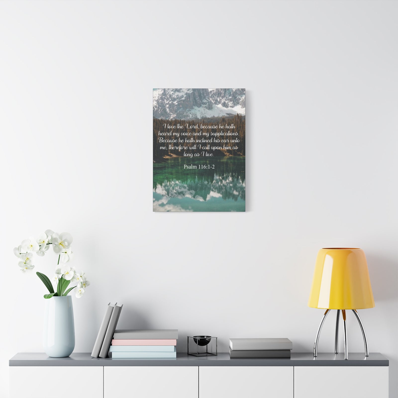 Bible Verse Canvas I Love The Lord Psalm 116:1-2 Christian Home Décor Wall Art Scripture Ready to Hang Faith Print-Express Your Love Gifts
