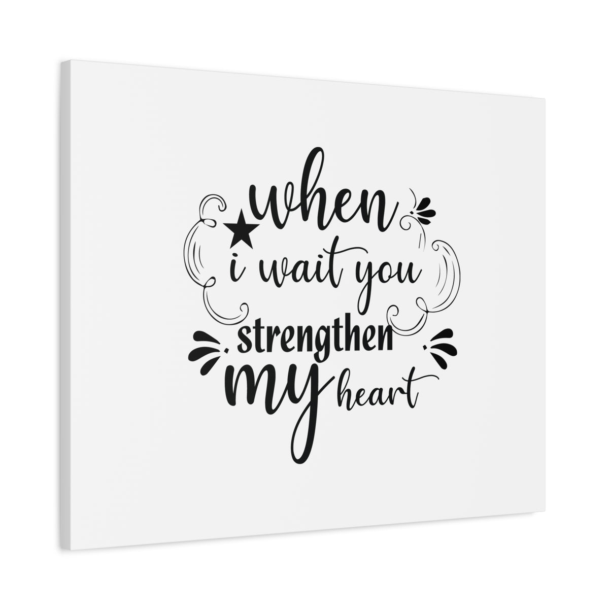 Scripture Canvas Strengthen My Heart Psalm 27:14 Star Christian Wall Art Bible Verse Print Ready to Hang-Express Your Love Gifts
