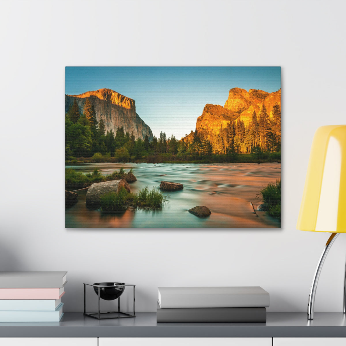 Mountain Valley Golden Hour Nature Wilderness Photography Canvas Wall Art for Home Decor Ready-to-Hang-Express Your Love Gifts