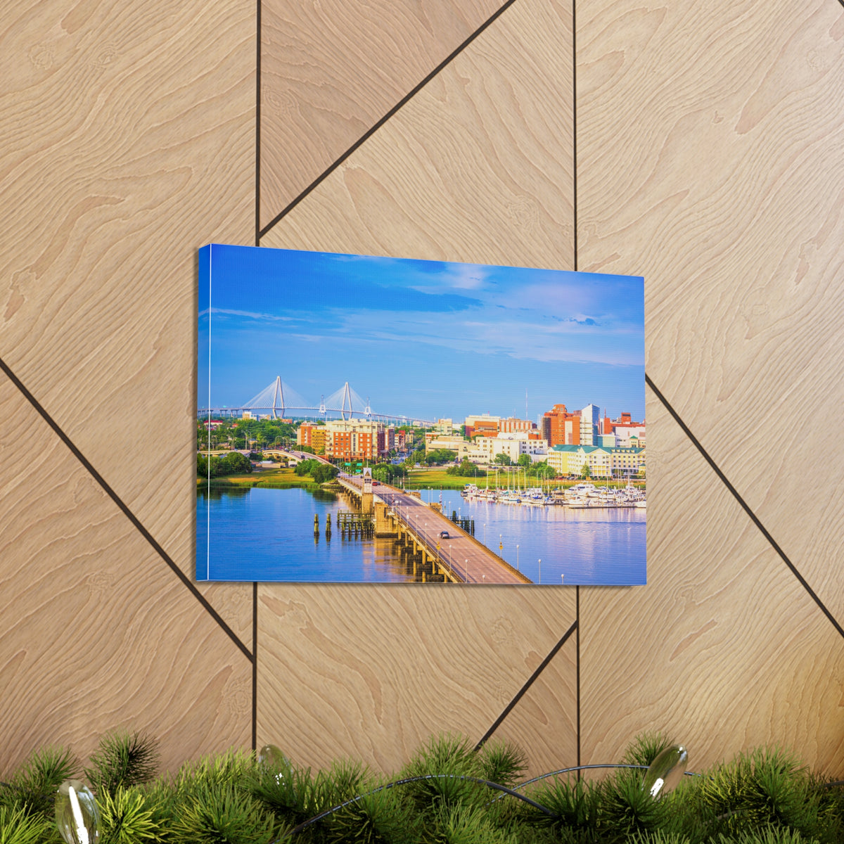 Charleston Daytime Skyline Canvas Artwork High-Quality Breathtaking Stunning Cityscape for Home Decor Ready to Hang-Express Your Love Gifts