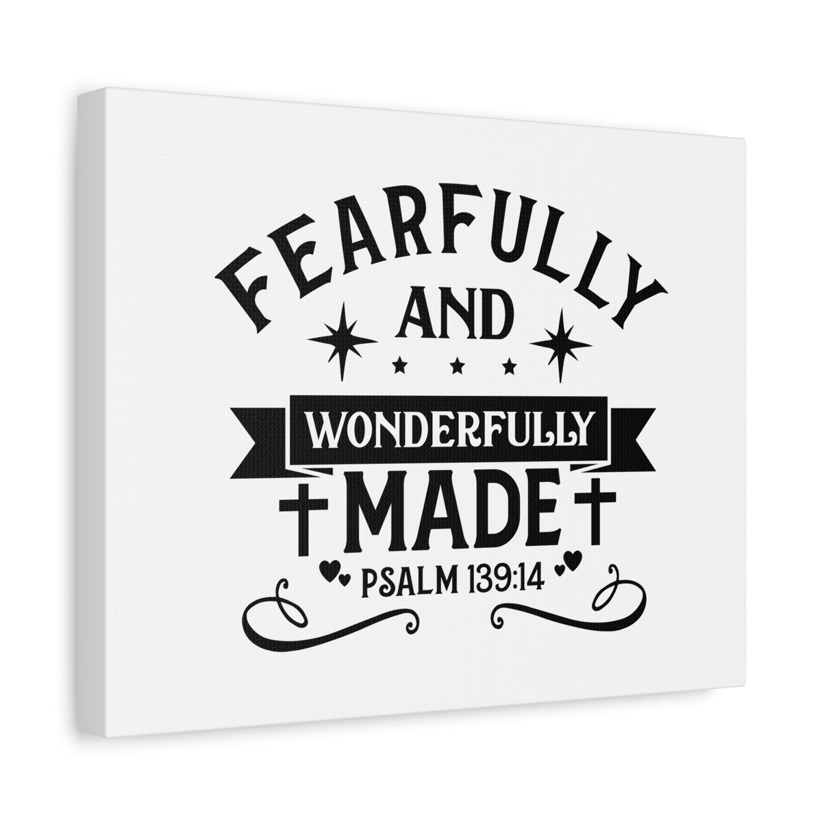 Scripture Walls Wonderfully Psalm 139:14 Hearts Bible Verse Canvas Christian Wall Art Ready to Hang-Express Your Love Gifts