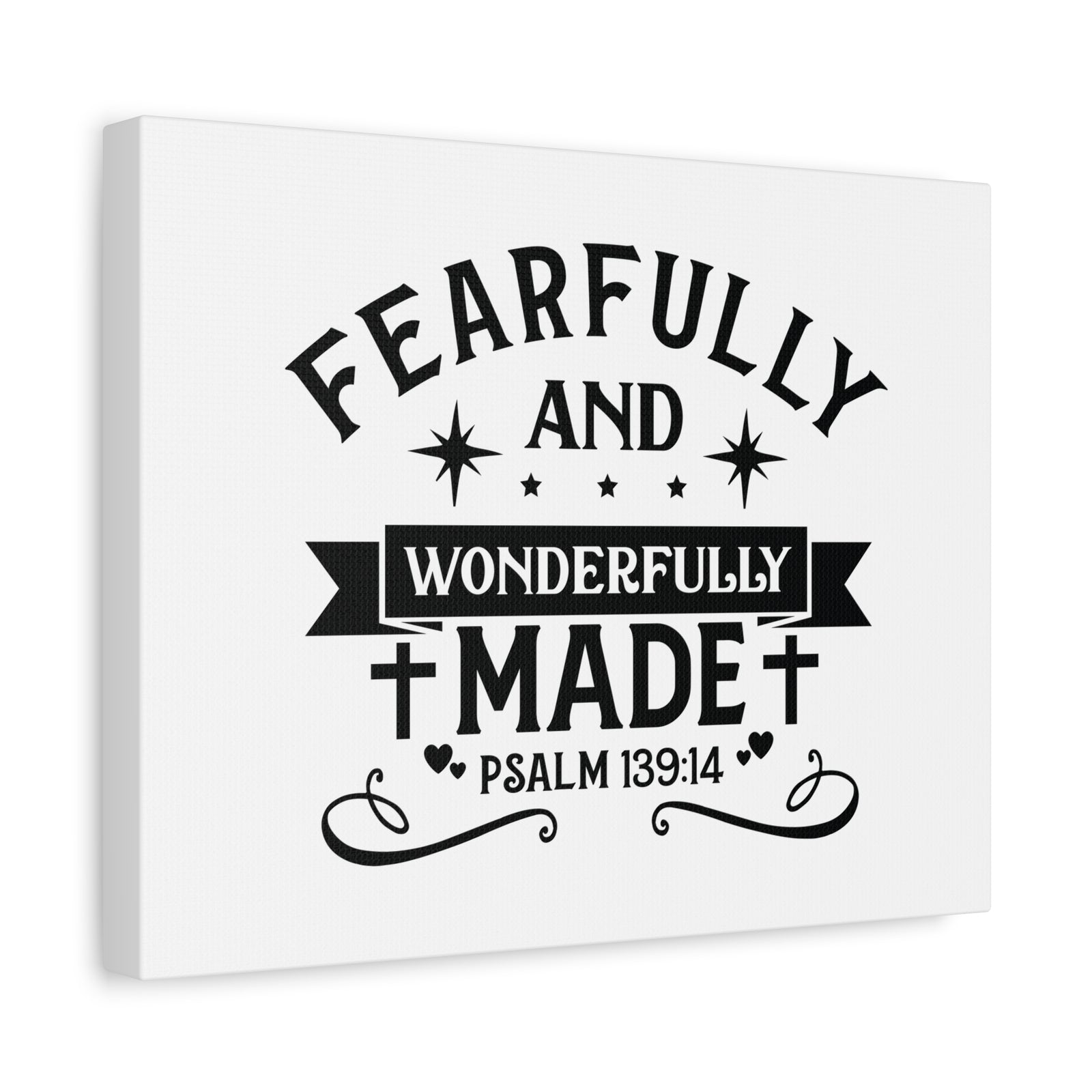 Scripture Walls Wonderfully Psalm 139:14 Hearts Bible Verse Canvas Christian Wall Art Ready to Hang-Express Your Love Gifts