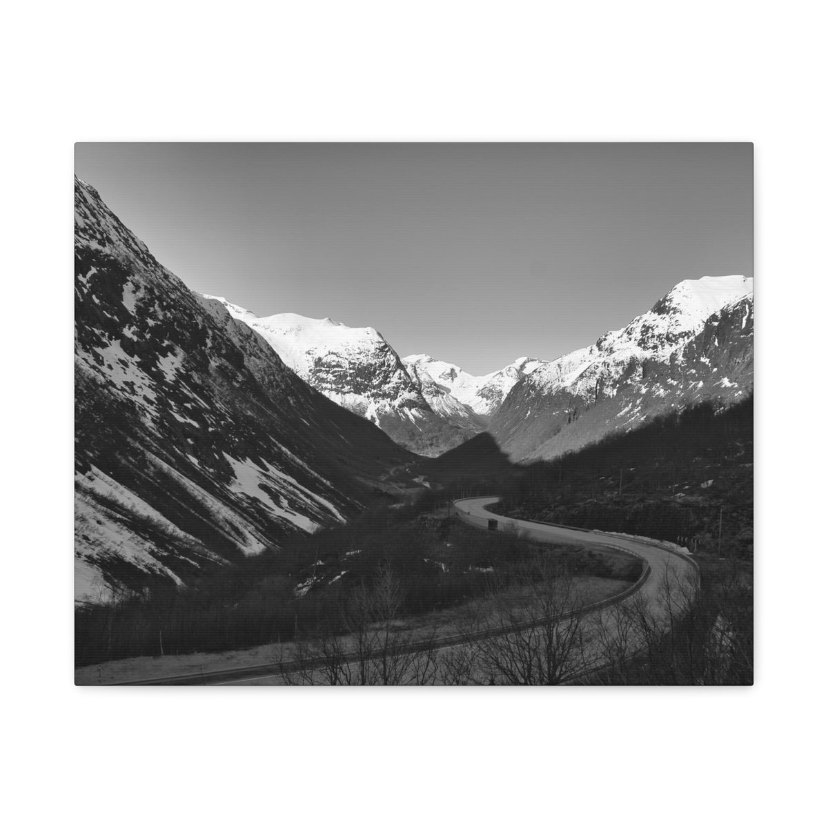 Forest Mountain Black And White Nature Wilderness Photography Canvas Wall Art for Home Decor Ready-to-Hang-Express Your Love Gifts
