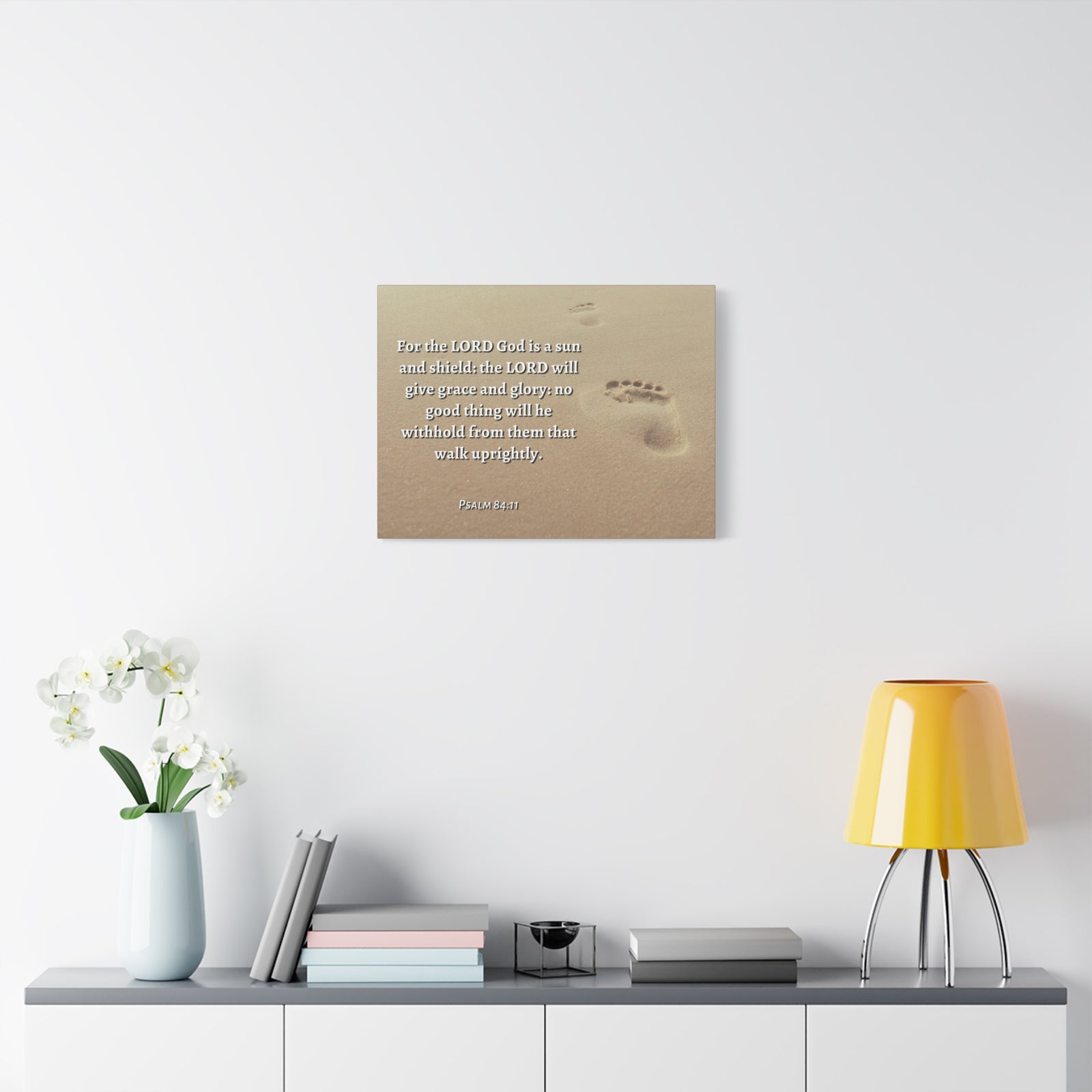 Scripture Canvas Grace And Glory Psalms 84:11 Christian Wall Art Bible Verse Print Ready to Hang-Express Your Love Gifts