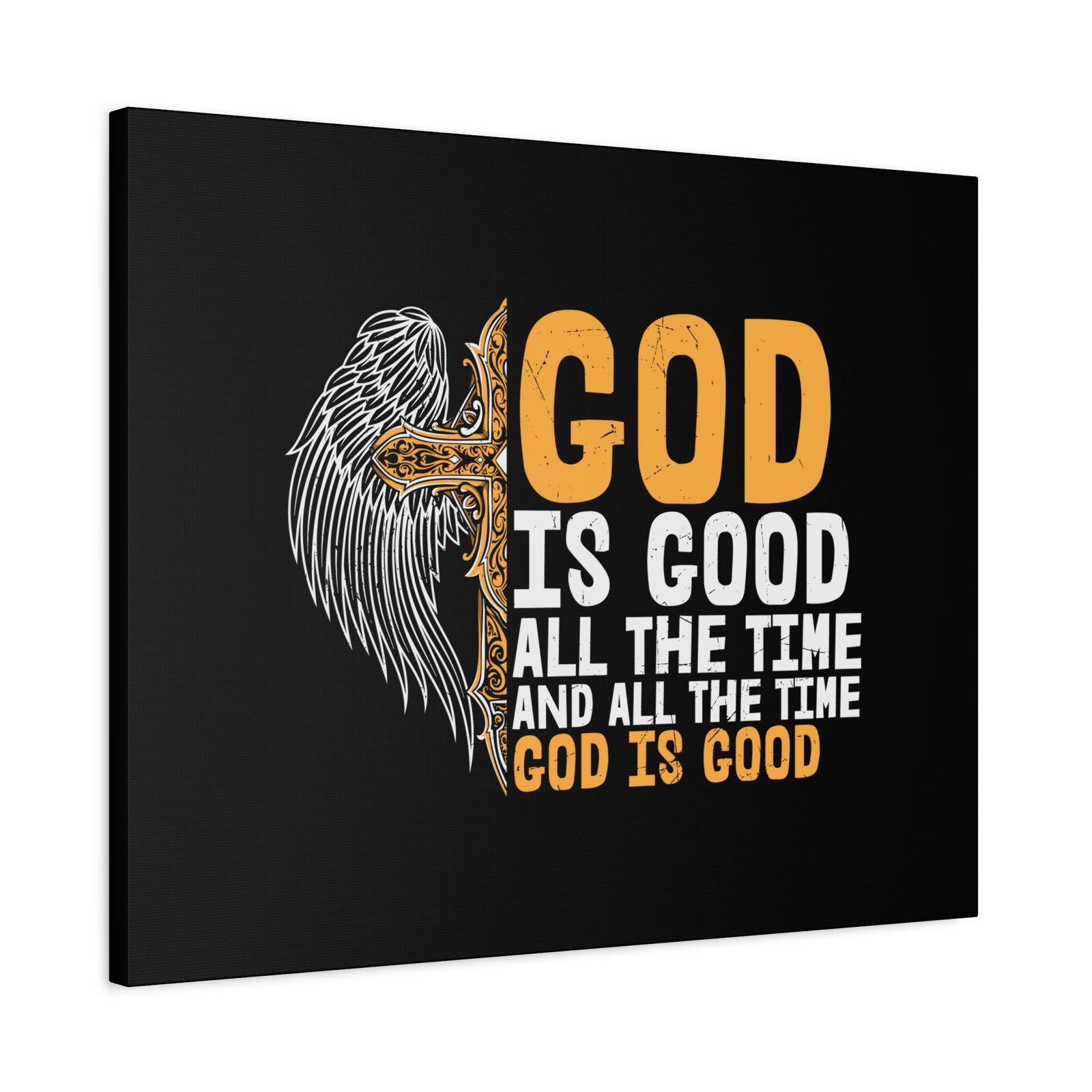 Scripture Canvas God Is Good Psalm 103:8 Yellow Christian Wall Art Bible Verse Print Ready to Hang-Express Your Love Gifts