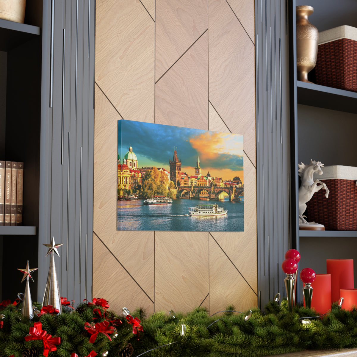 Prague Daytime Skyline Canvas Artwork High-Quality Breathtaking Stunning Cityscape for Home Decor Ready to Hang-Express Your Love Gifts