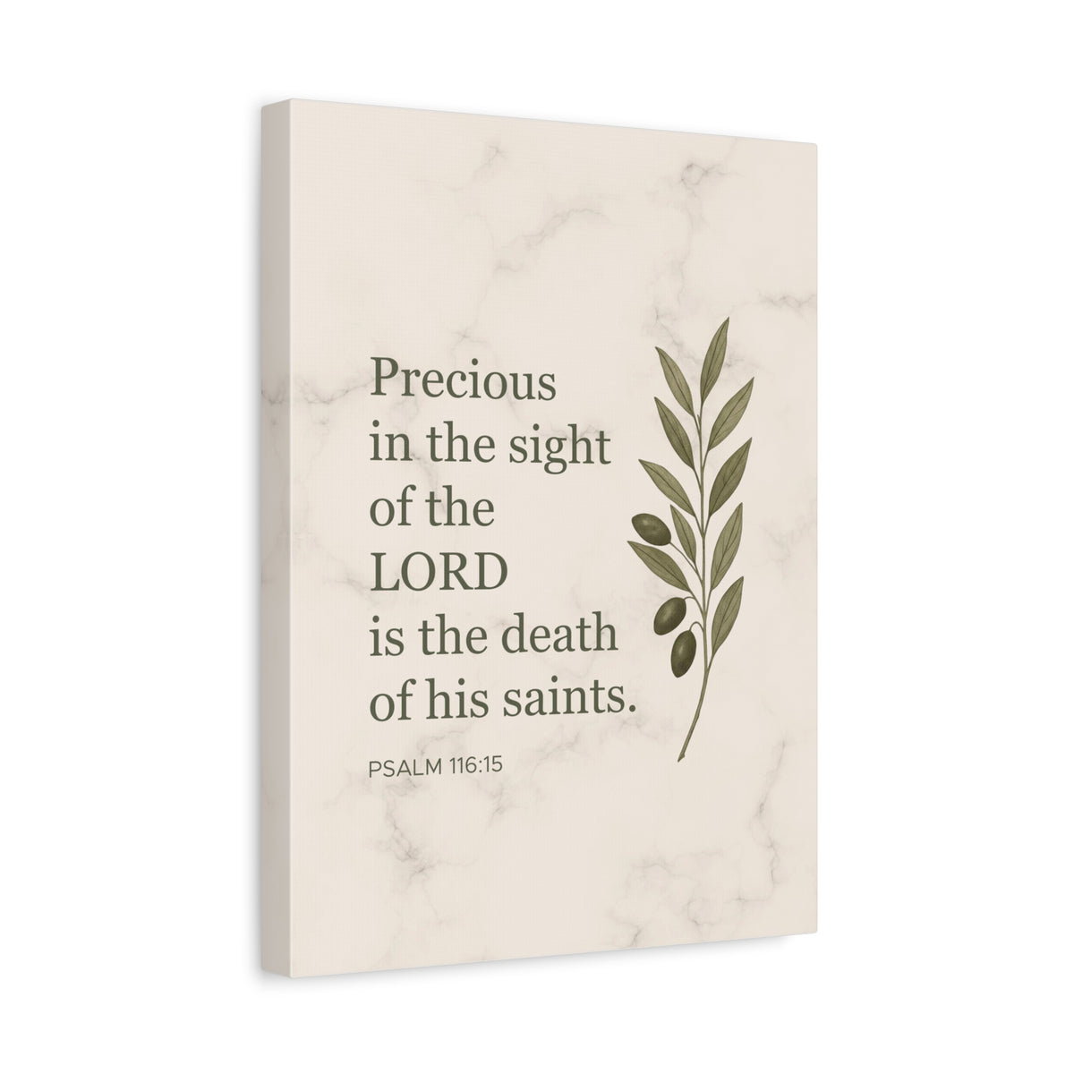 Scripture Canvas Precious in the Sight of the Lord Psalm 116:15 Christian Wall Art Bible Verse Print Ready to Hang-Express Your Love Gifts