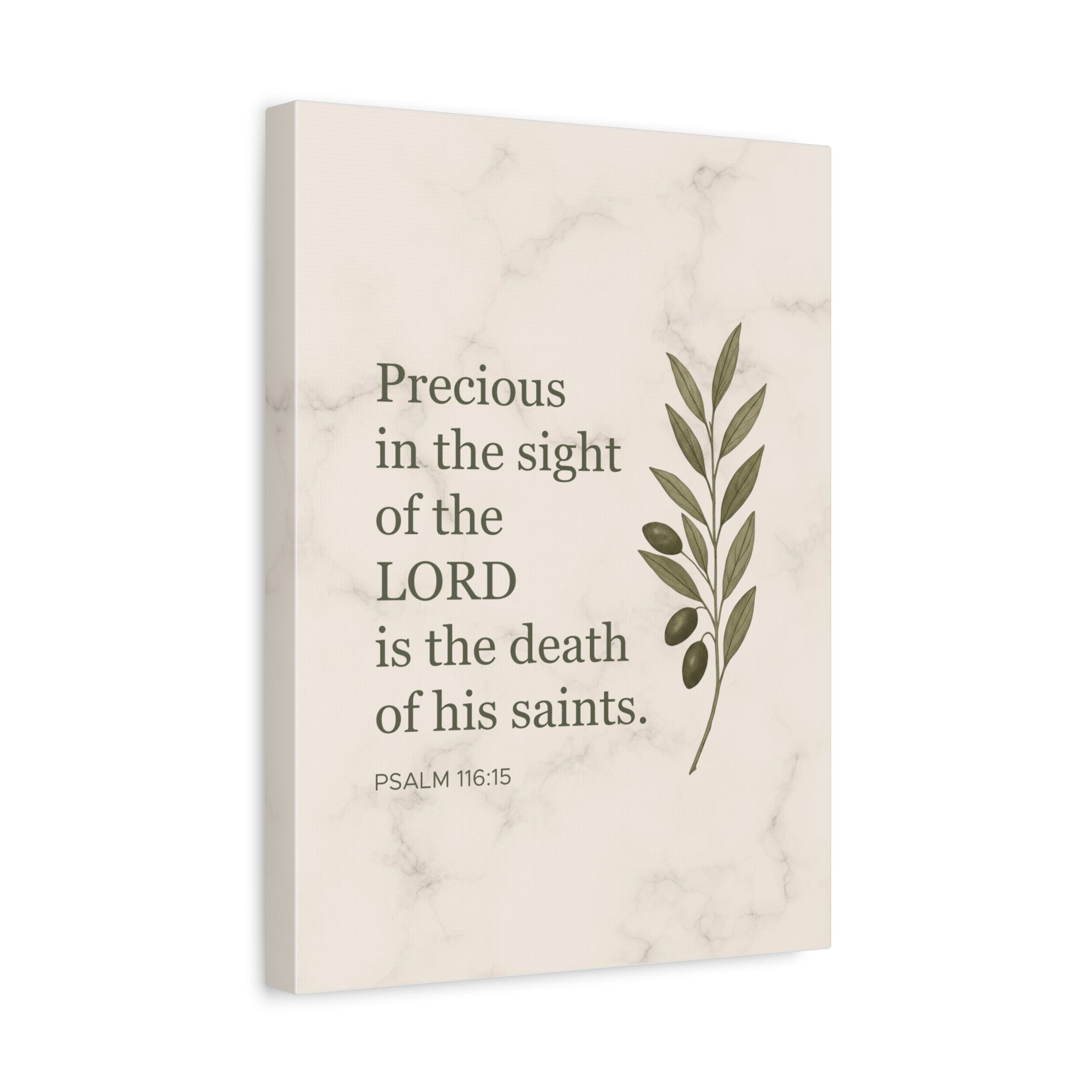 Scripture Canvas Precious in the Sight of the Lord Psalm 116:15 Christian Wall Art Bible Verse Print Ready to Hang-Express Your Love Gifts