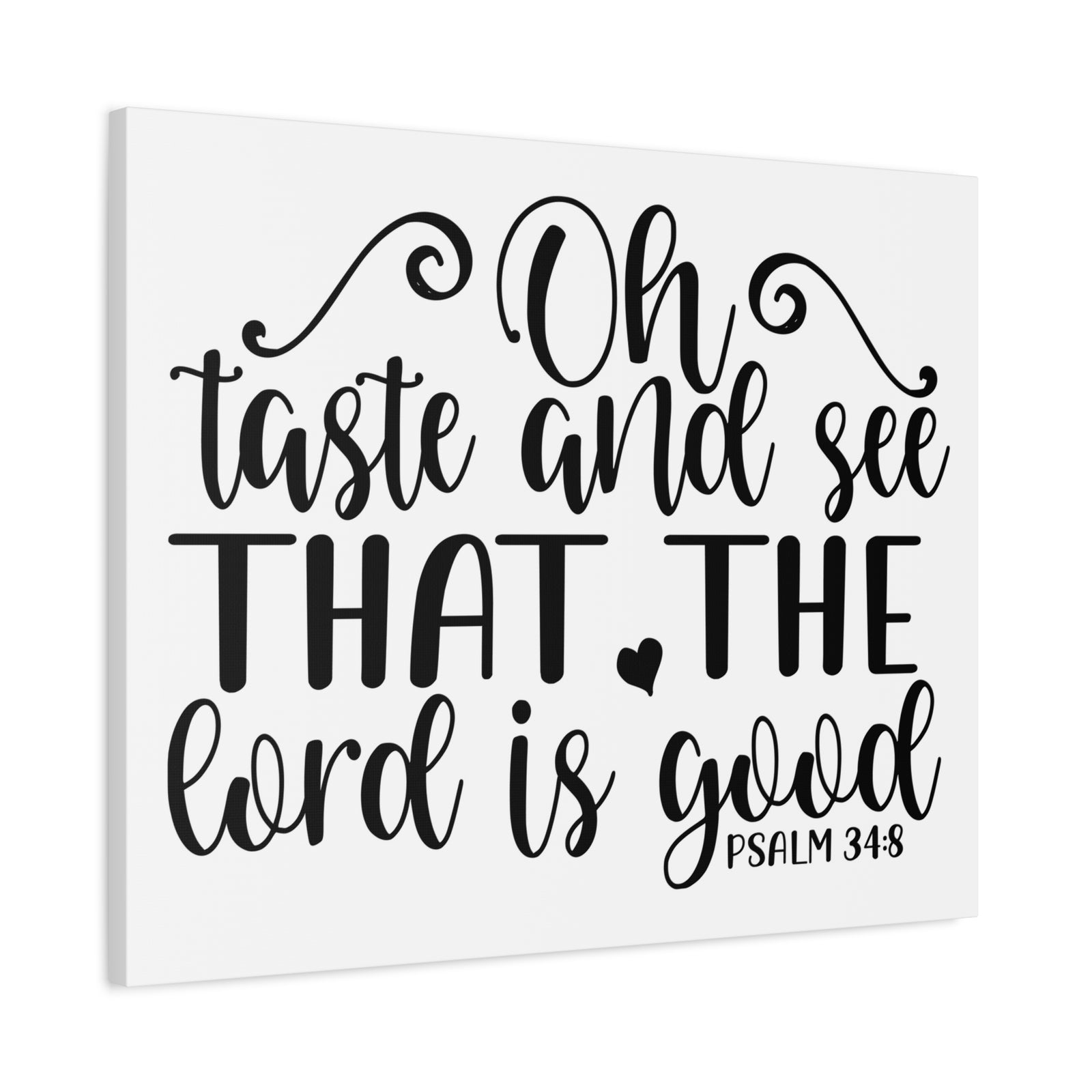 Scripture Canvas Oh Taste And See That Psalm 34:8 Christian Wall Art Bible Verse Print Ready To Hang-Express Your Love Gifts
