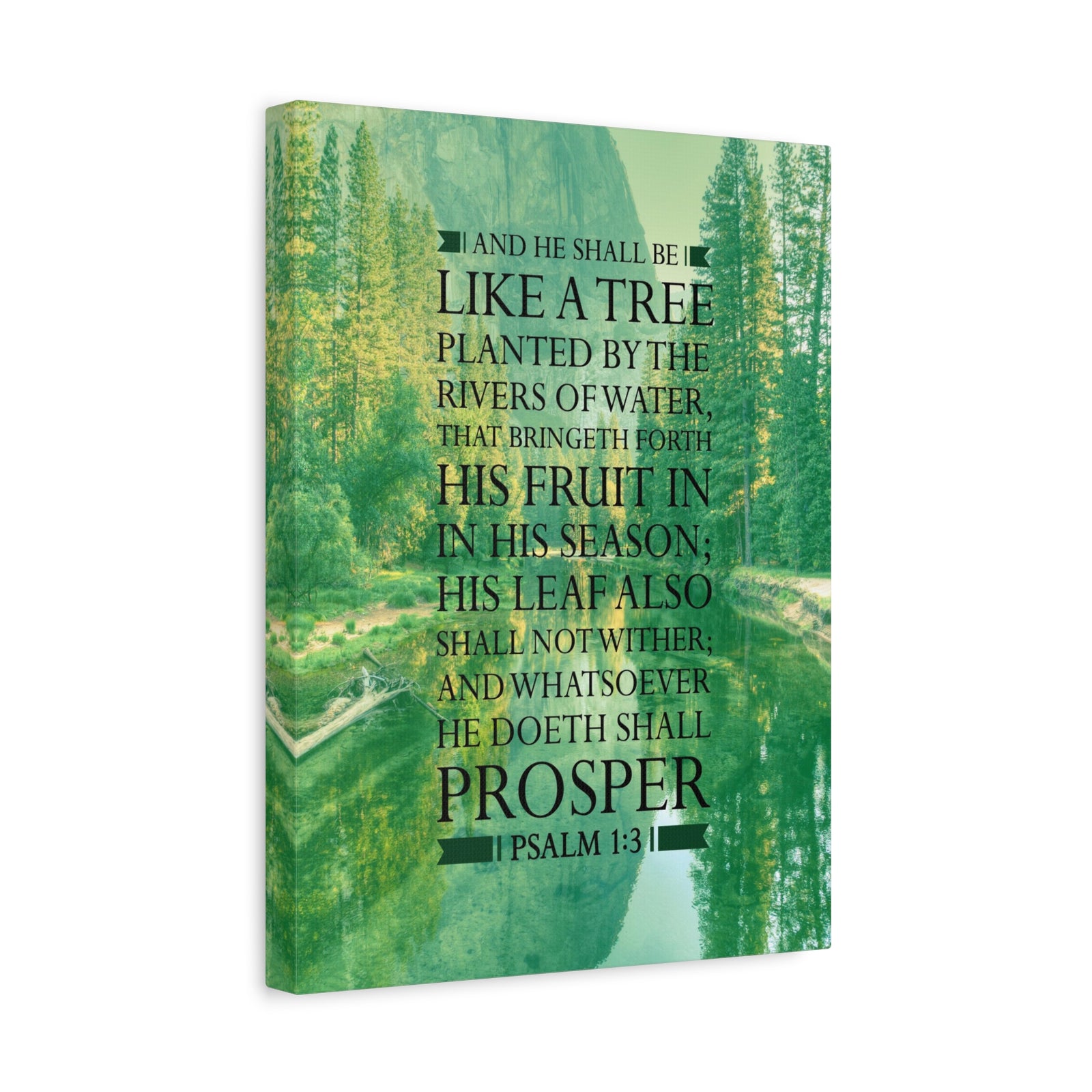 Scripture Canvas Like a Tree Psalm 1:3 Christian Wall Art Bible Verse Print Ready to Hang-Express Your Love Gifts