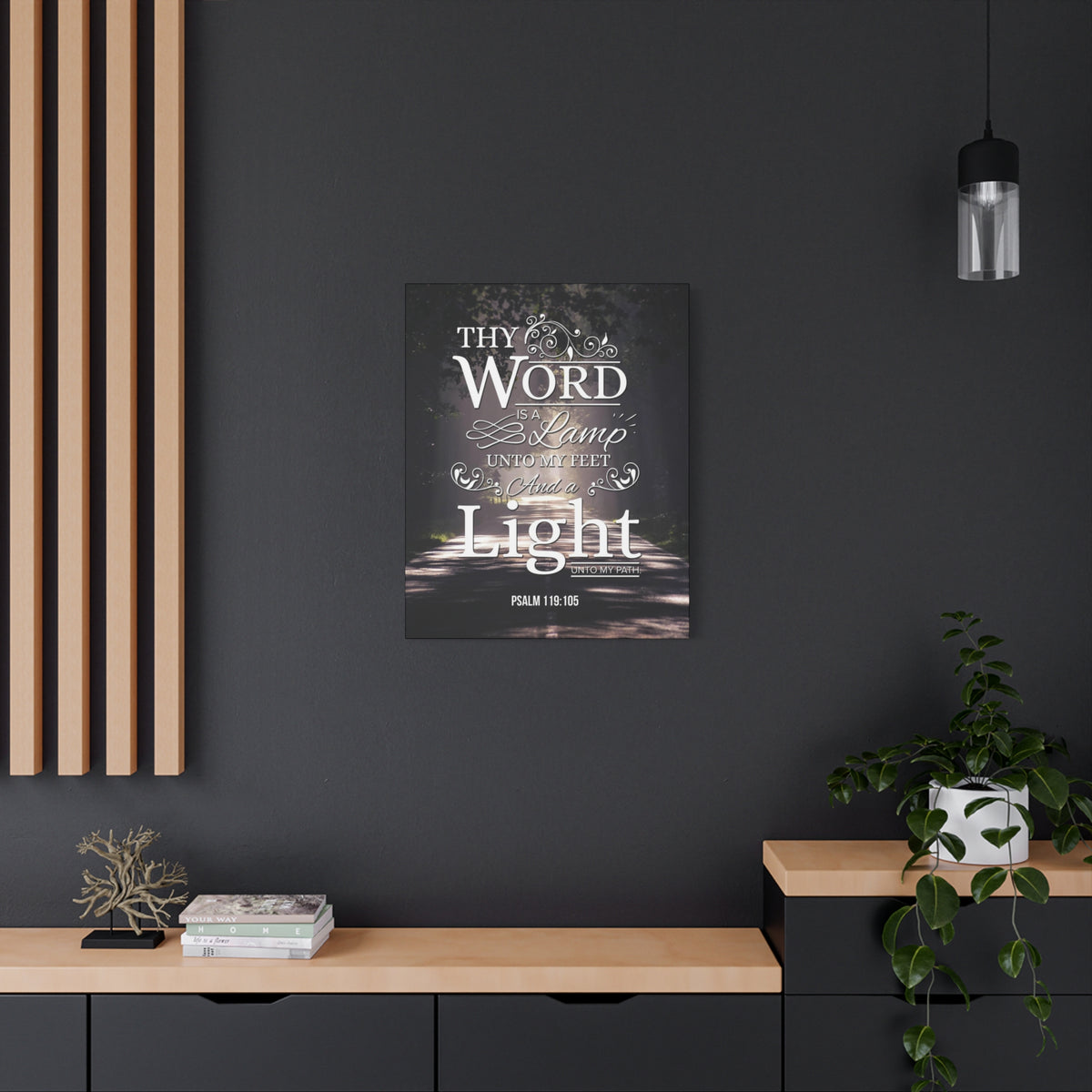Bible Verse Canvas Thy Word is a Lamp Unto my Feet Psalm 119:105 Bible Verse Wall Art Scripture Art Faith Artwork Christian Home Decor-Express Your Love Gifts