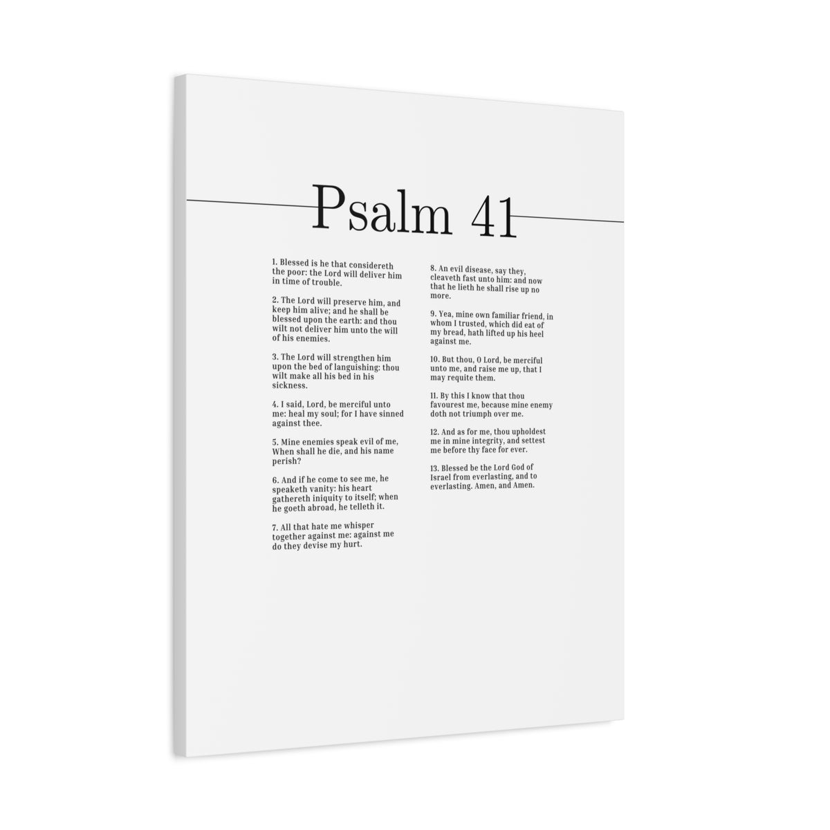 Scripture Canvas The Lord Will Strengthen Him Psalm 41 Christian Wall Art Bible Verse Print Ready to Hang-Express Your Love Gifts