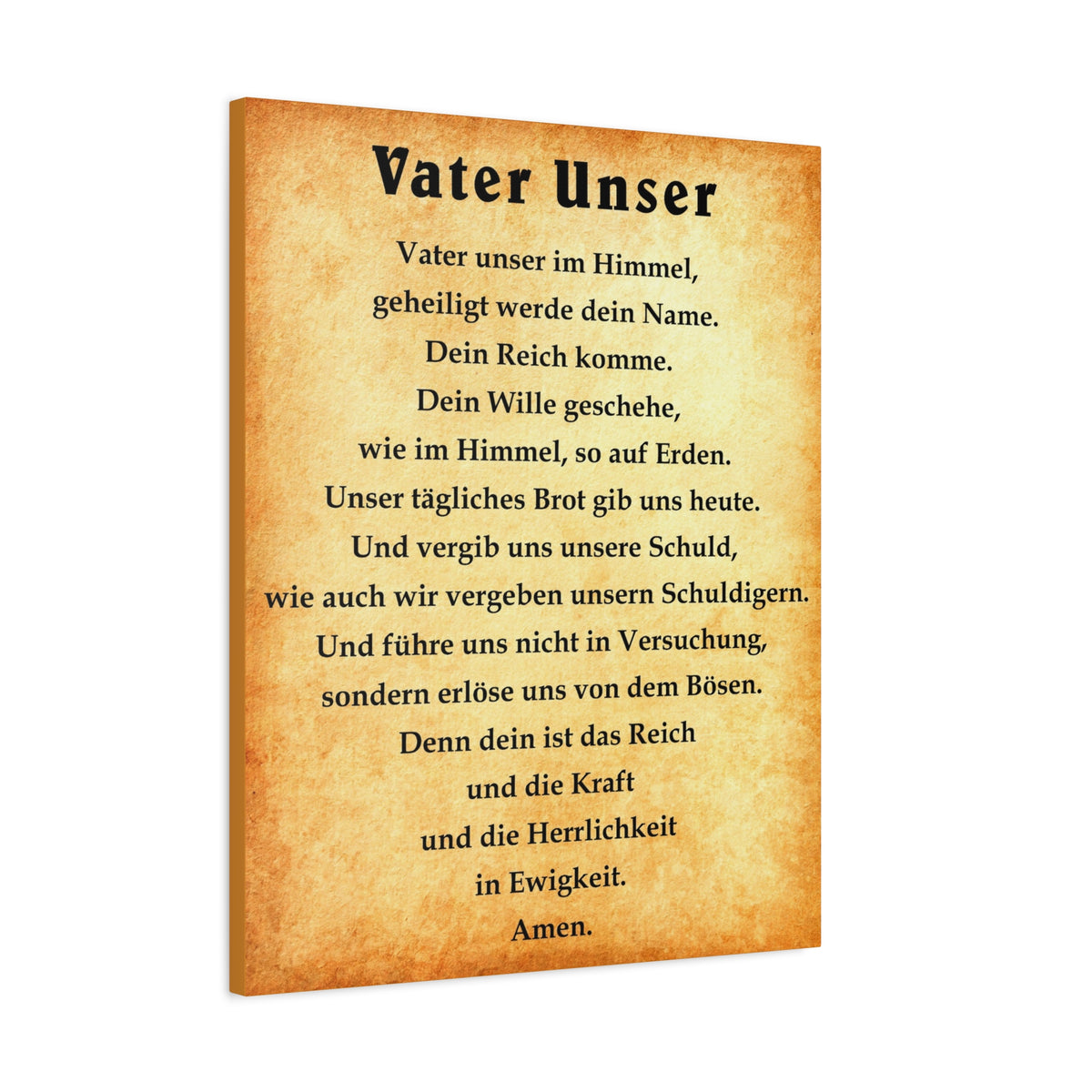 Scripture Walls Lord's Prayer Vater Unser German Gold Bible Verse Canvas Christian Wall Art Ready to Hang Unframed-Express Your Love Gifts