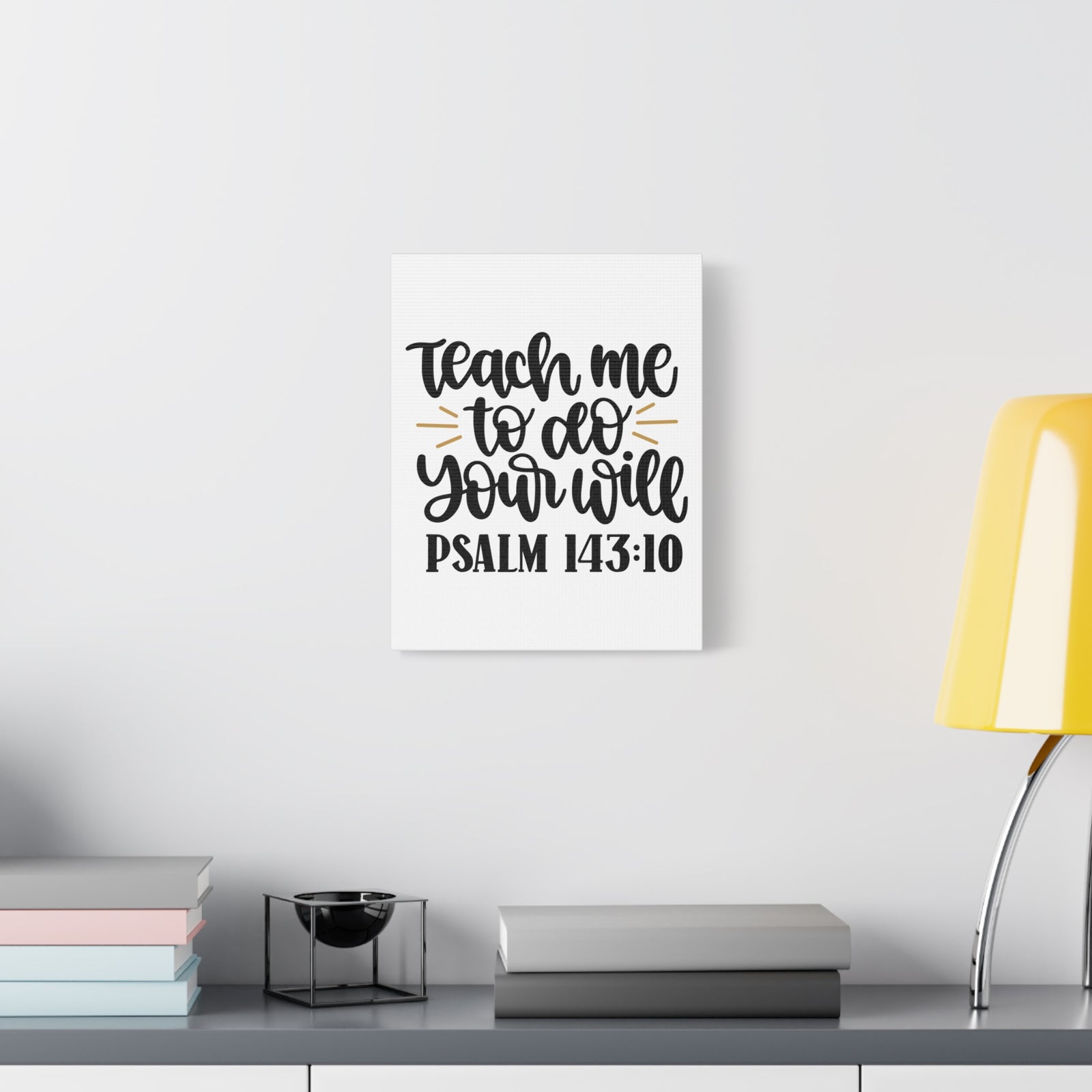 Scripture Canvas Teach Me Psalm 143:10 Christian Wall Art Bible Verse Print Ready to Hang-Express Your Love Gifts