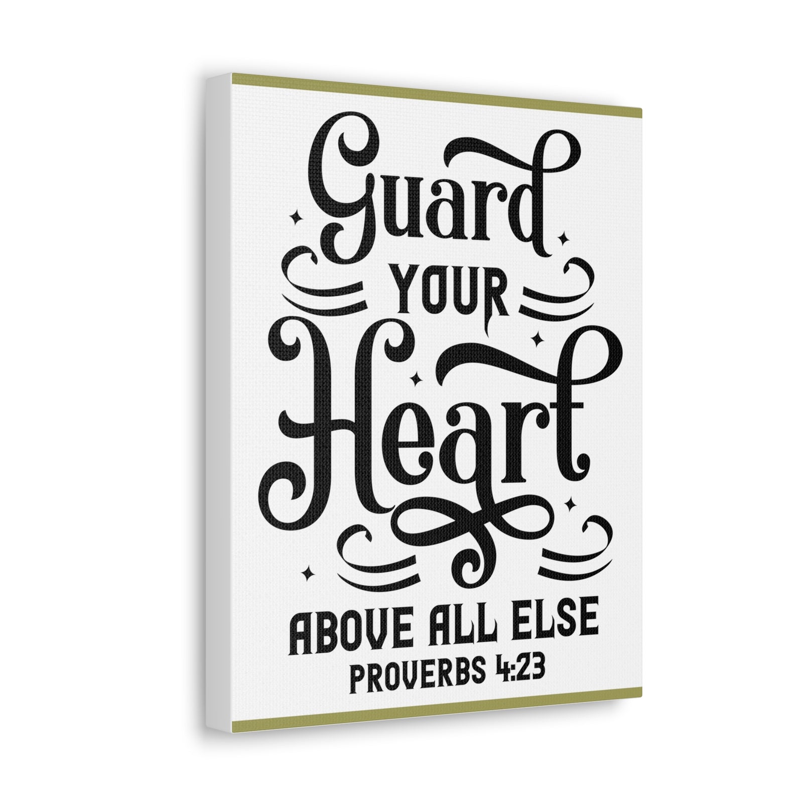 Scripture Canvas Guard Your Heart Above All Else Proverbs 4:23 Christian Wall Art Bible Verse Print Ready To Hang-Express Your Love Gifts
