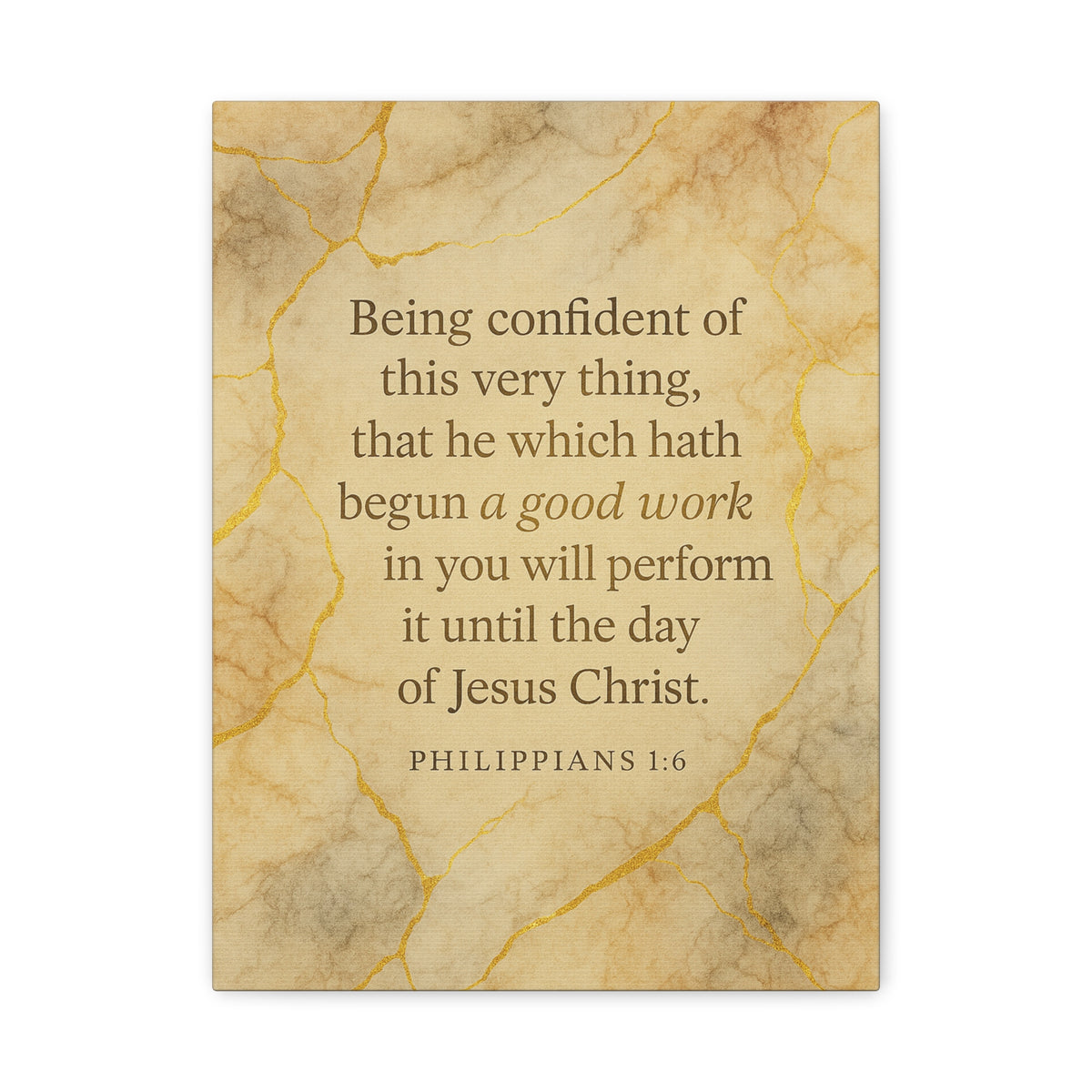 Bible Verse Canvas Philippians 1:6 Christian Home Décor Wall Art Scripture Ready to Hang Faith Print-Express Your Love Gifts
