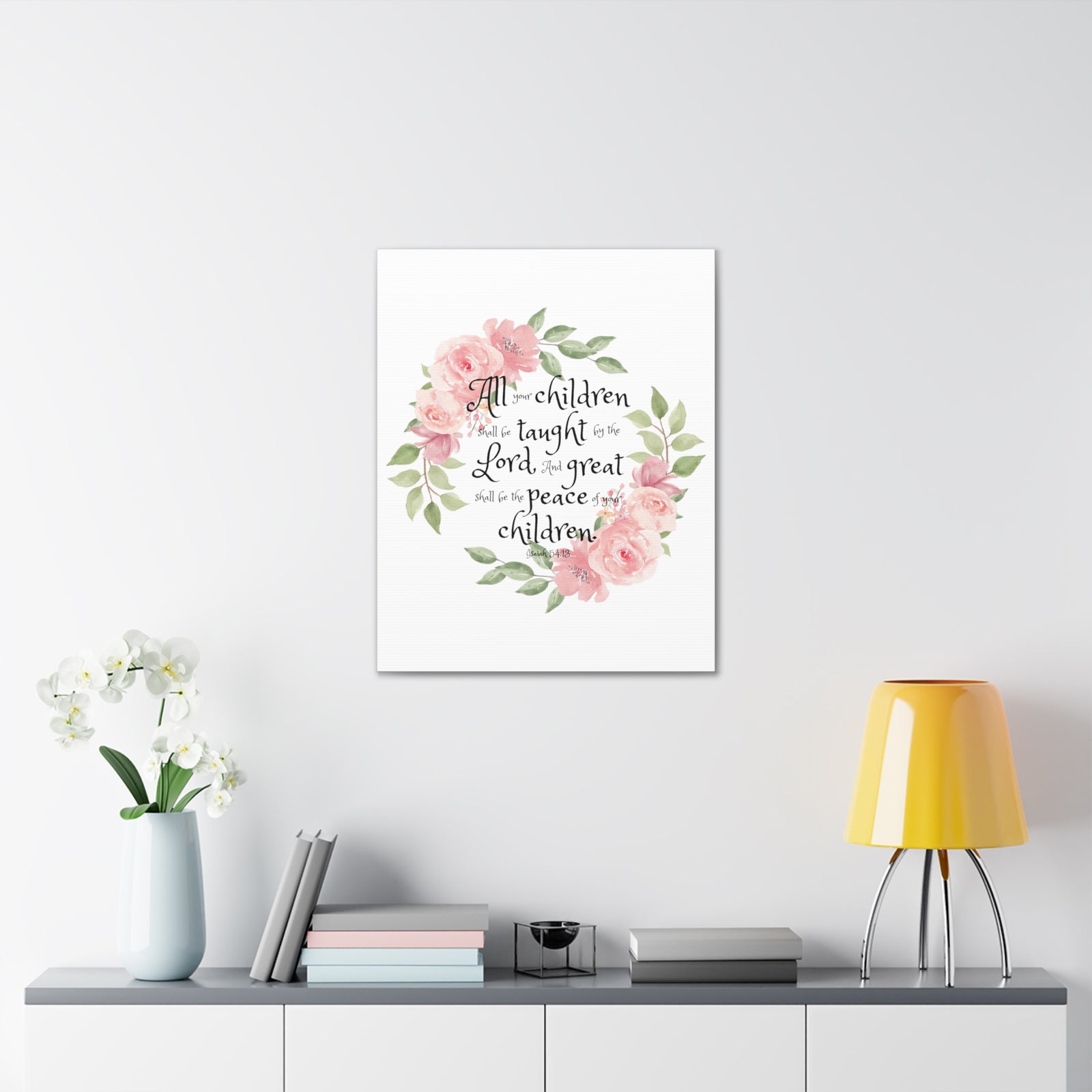 Scripture Walls Isaiah 54:13 All Your Children Bible Verse Canvas Christian Wall Art Ready to Hang Unframed-Express Your Love Gifts