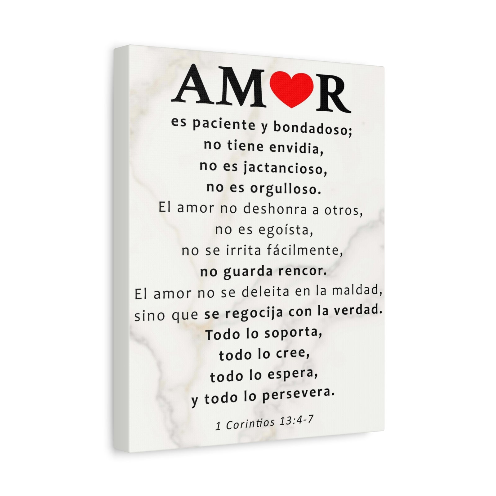 Scripture Walls Amor 1 Corintios 13:4-7 Bible Verse Canvas Christian Wall Art Ready to Hang Unframed-Express Your Love Gifts