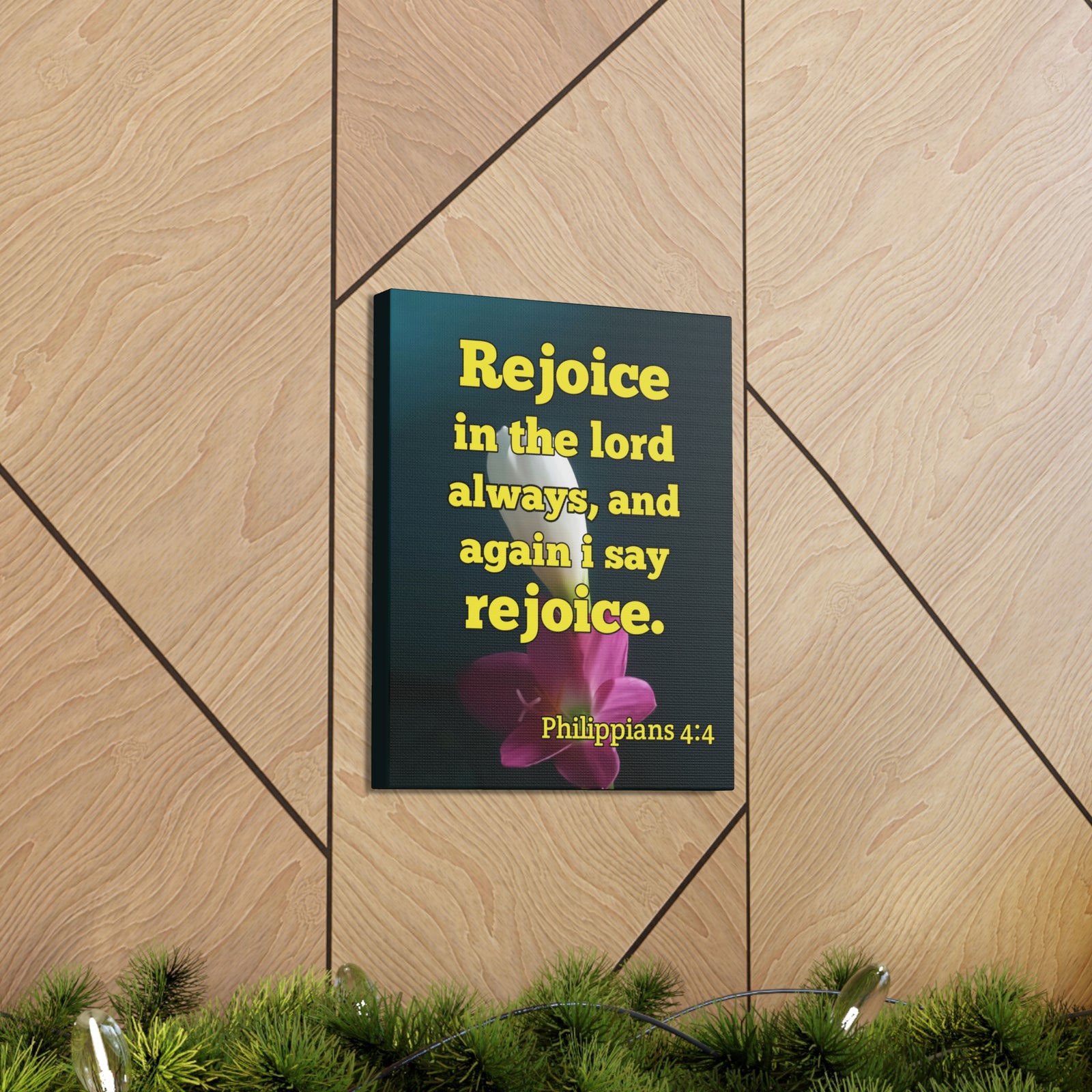 Scripture Canvas In The Lord Always Philippians 4:4 Christian Wall Art Bible Verse Print Ready to Hang-Express Your Love Gifts