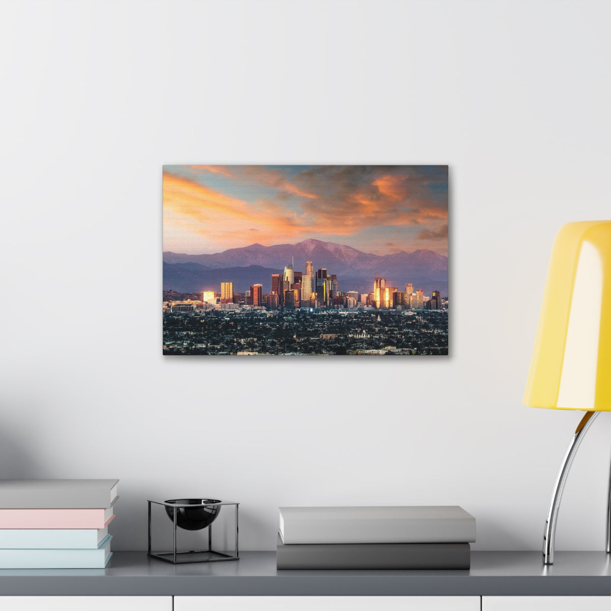 Los Angeles Daytime Skyline Canvas Artwork High-Quality Breathtaking Stunning Cityscape for Home Decor Ready to Hang-Express Your Love Gifts