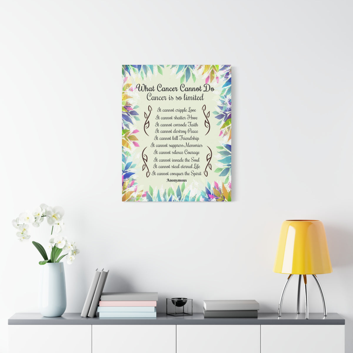 Cancer Survivor Wall Art What Cancer Cannot Do Inspirational Cancer Encouragement Art-Express Your Love Gifts