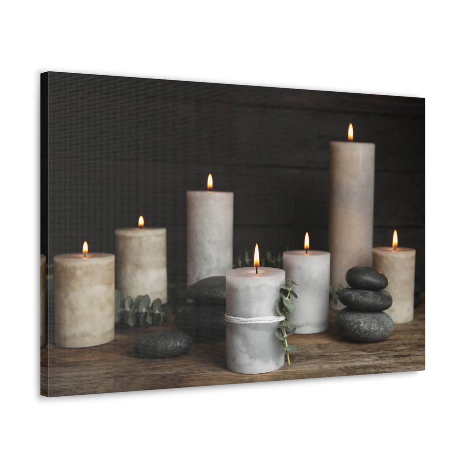 Composition with Burning Candles Forest Floral Nature Photography Canvas Wall Art for Home Decor Ready-to-Hang-Express Your Love Gifts