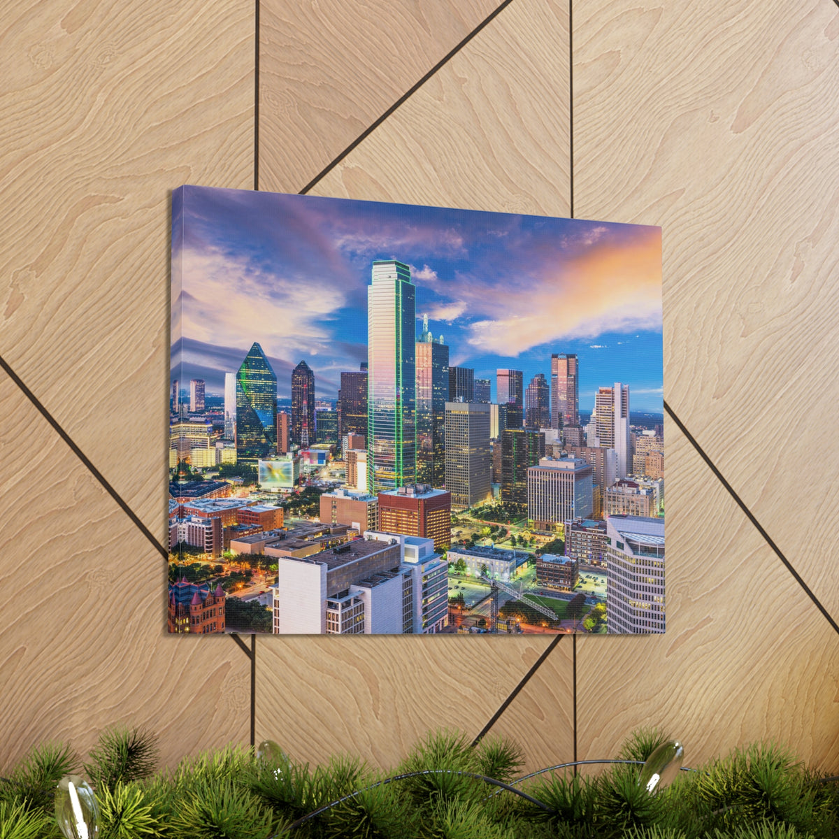 Dallas Daytime Skyline Canvas Artwork High-Quality Breathtaking Stunning Cityscape for Home Decor Ready to Hang-Express Your Love Gifts