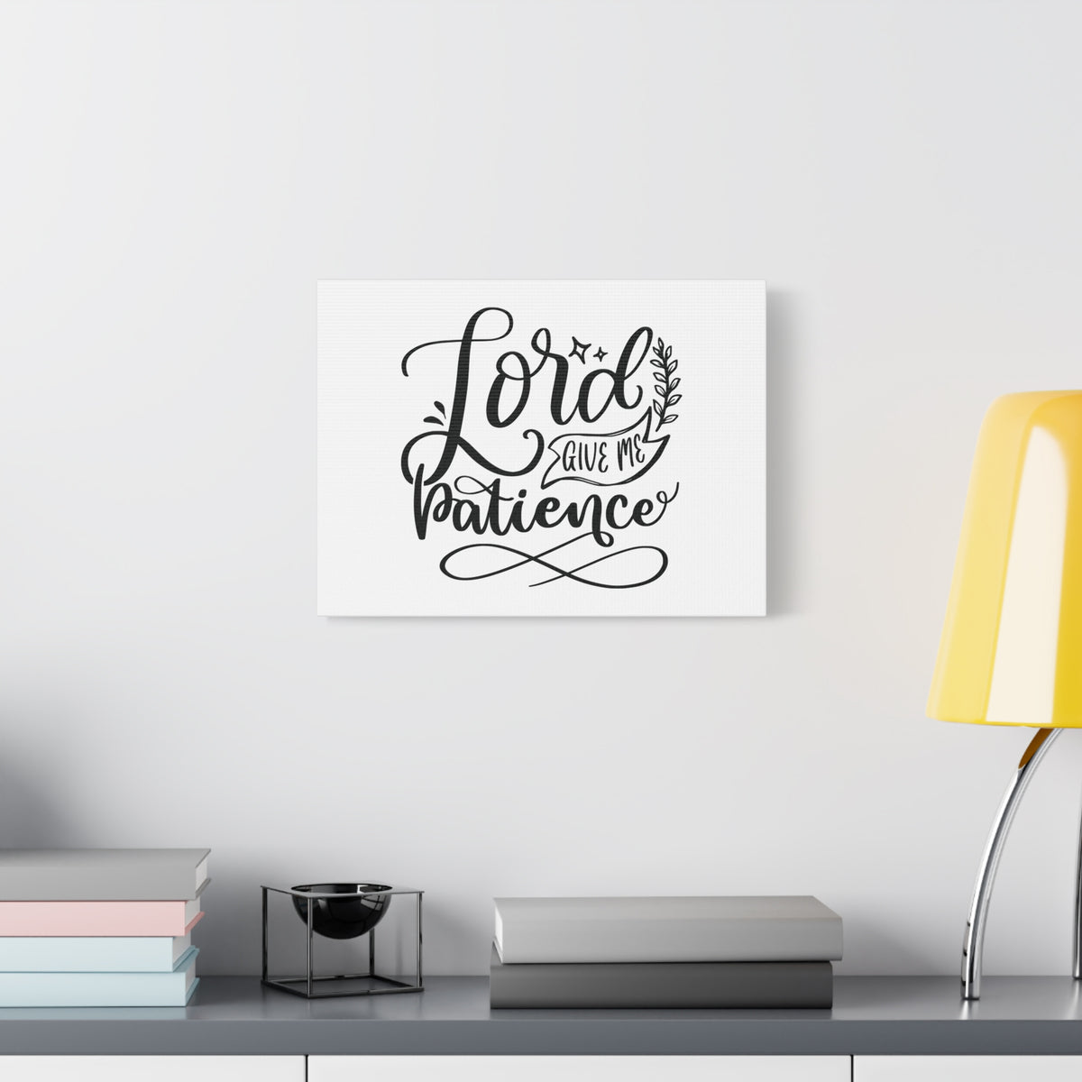Scripture Canvas Lord Give Me Patience Psalm 37:7 Christian Wall Art Bible Verse Print Ready to Hang-Express Your Love Gifts
