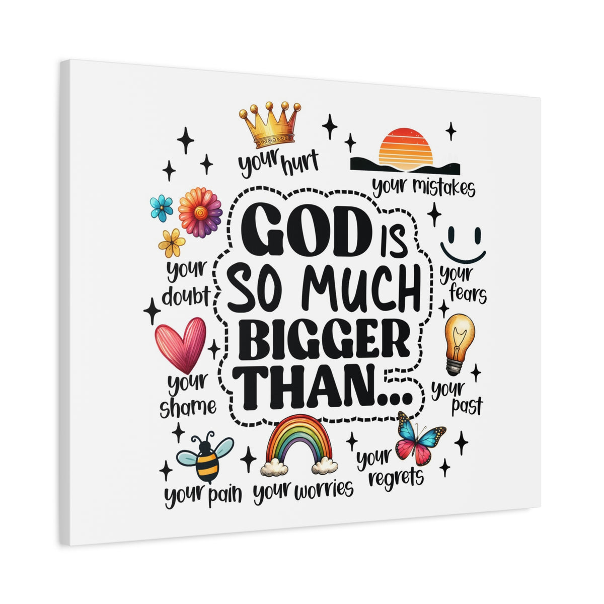 Scripture Walls God Bigger Than Everything Bible Verse Canvas Christian Wall Art Ready to Hang Unframed-Express Your Love Gifts