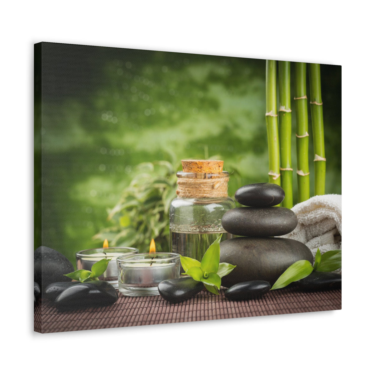 Massage Oil and Stones Forest Floral Nature Photography Canvas Wall Art for Home Decor Ready-to-Hang-Express Your Love Gifts