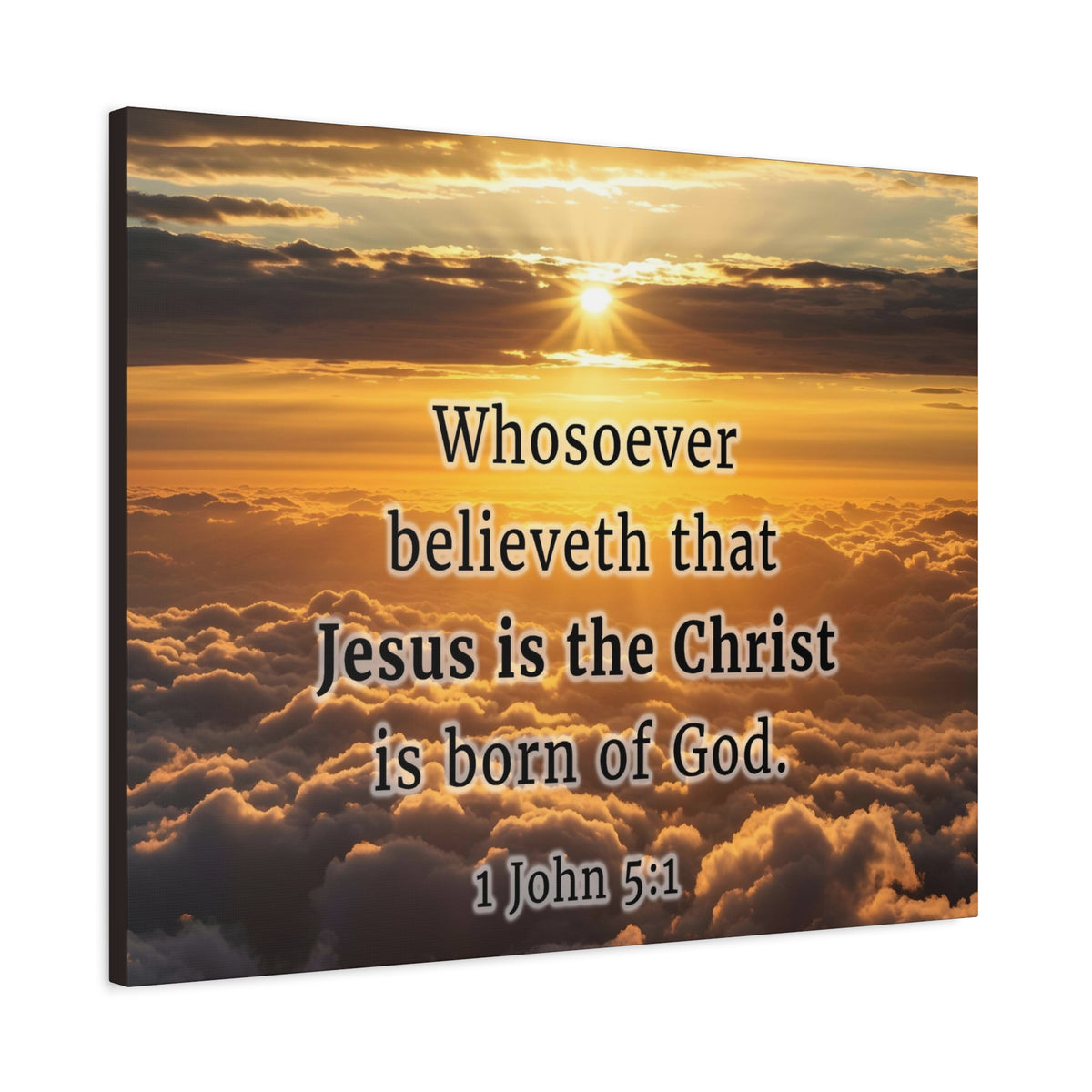 Scripture Walls 1 John 5:1 Born of God Sun Bible Verse Canvas Christian Wall Art Ready to Hang Unframed-Express Your Love Gifts