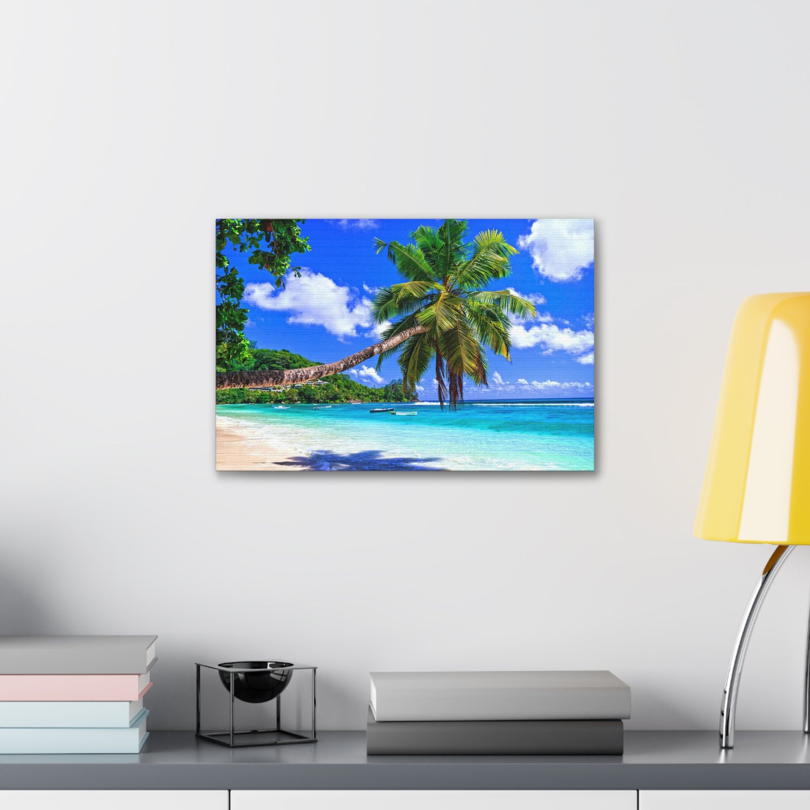 Exotic Tropical Beach Scenery Ocean Canvas Wall Art for Home Decor Ready-to-Hang-Express Your Love Gifts