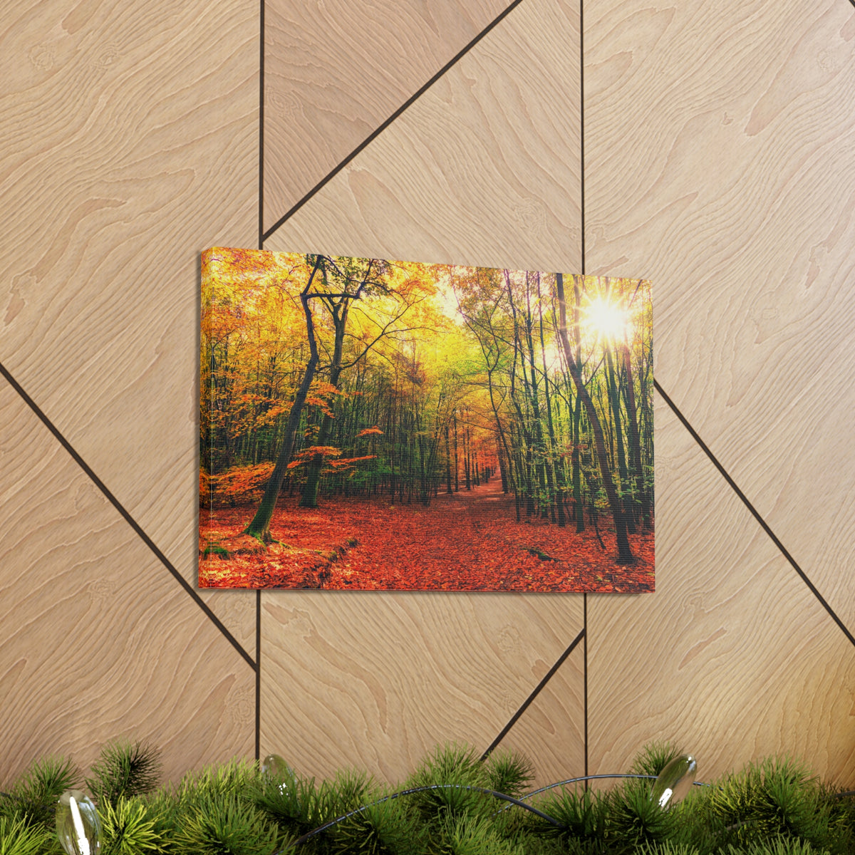 Autumn Forest is Beautiful Forest Floral Nature Photography Canvas Wall Art for Home Decor Ready-to-Hang-Express Your Love Gifts