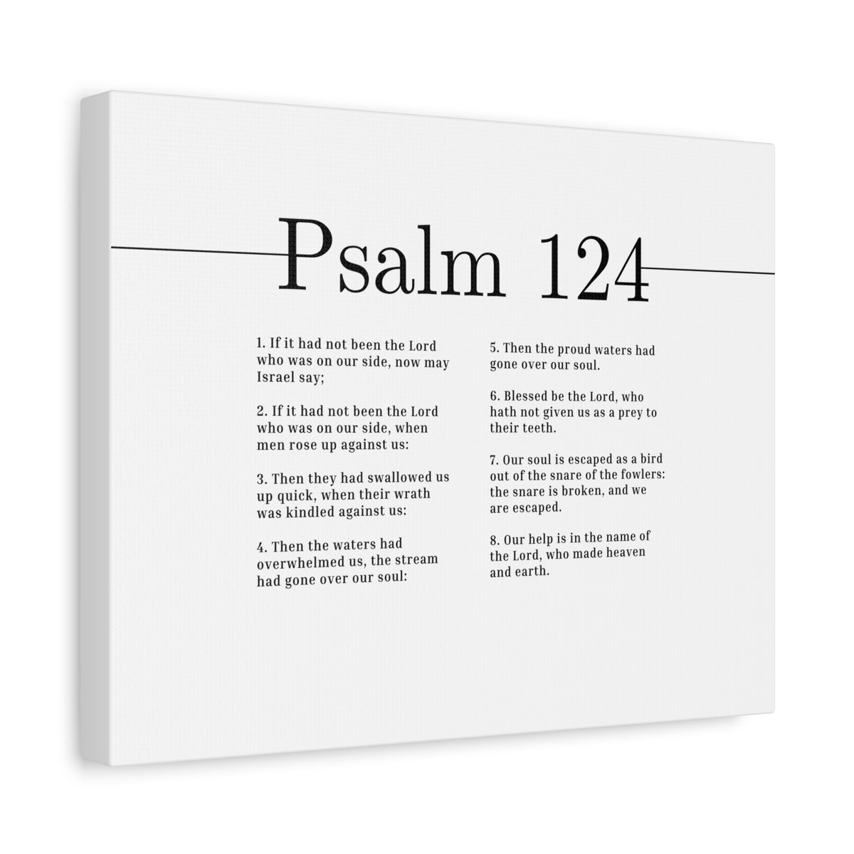 Scripture Canvas Is In The Name Of The Lord Psalm 124 Christian Wall Art Bible Verse Print Ready to Hang-Express Your Love Gifts