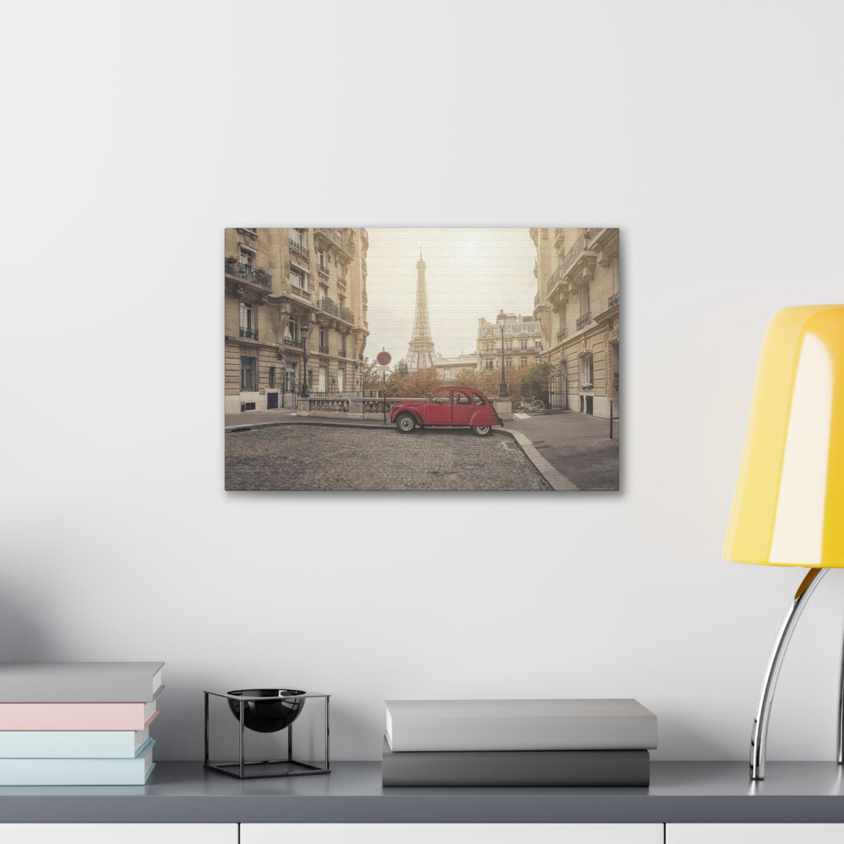 Eiffel Tower Retro Bike Paris Sunset Skyline Canvas Artwork High-Quality Breathtaking Stunning Cityscape Home Decor Ready to Hang-Express Your Love Gifts