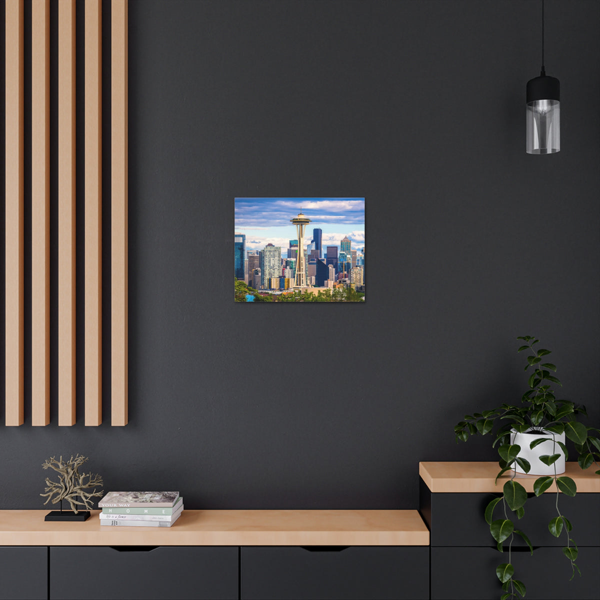 Seattle Daytime Skyline Canvas Artwork High-Quality Breathtaking Stunning Cityscape for Home Decor Ready to Hang-Express Your Love Gifts