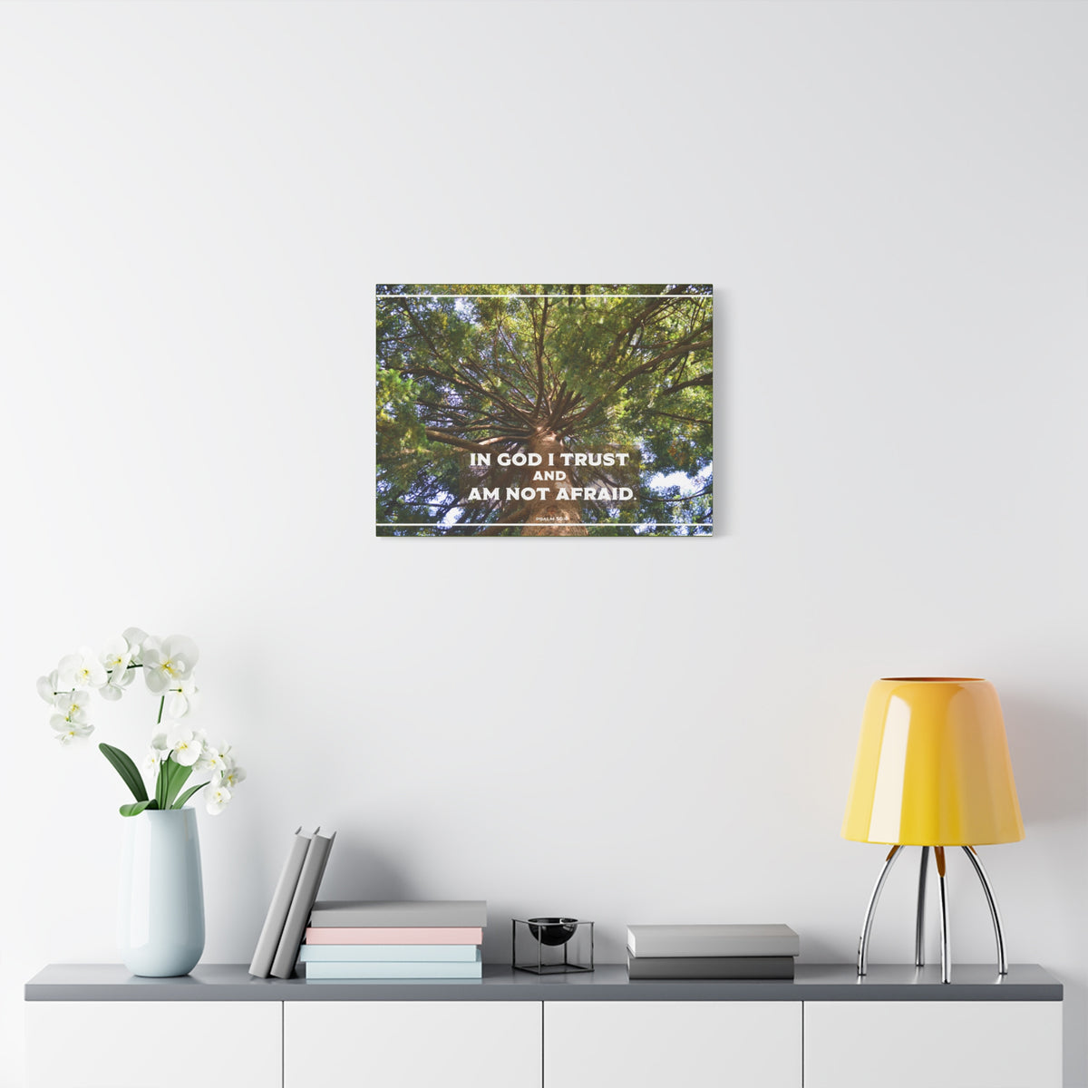 Scripture Walls In God I Trust Psalm 56:4 Bible Verse Canvas Christian Wall Art Ready to Hang-Express Your Love Gifts