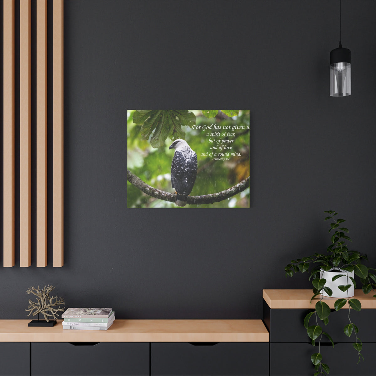 Scripture Canvas A Sound Mind 1 Timothy 1:7 Christian Wall Art Bible Verse Print Ready to Hang-Express Your Love Gifts