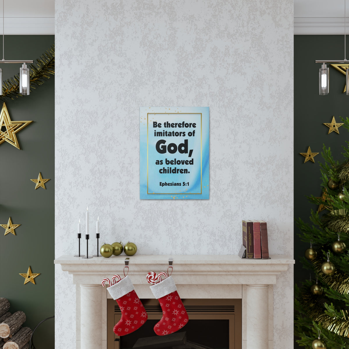 Scripture Canvas Imitators of God Ephesians 5:1 Christian Wall Art Bible Verse Print Ready to Hang-Express Your Love Gifts