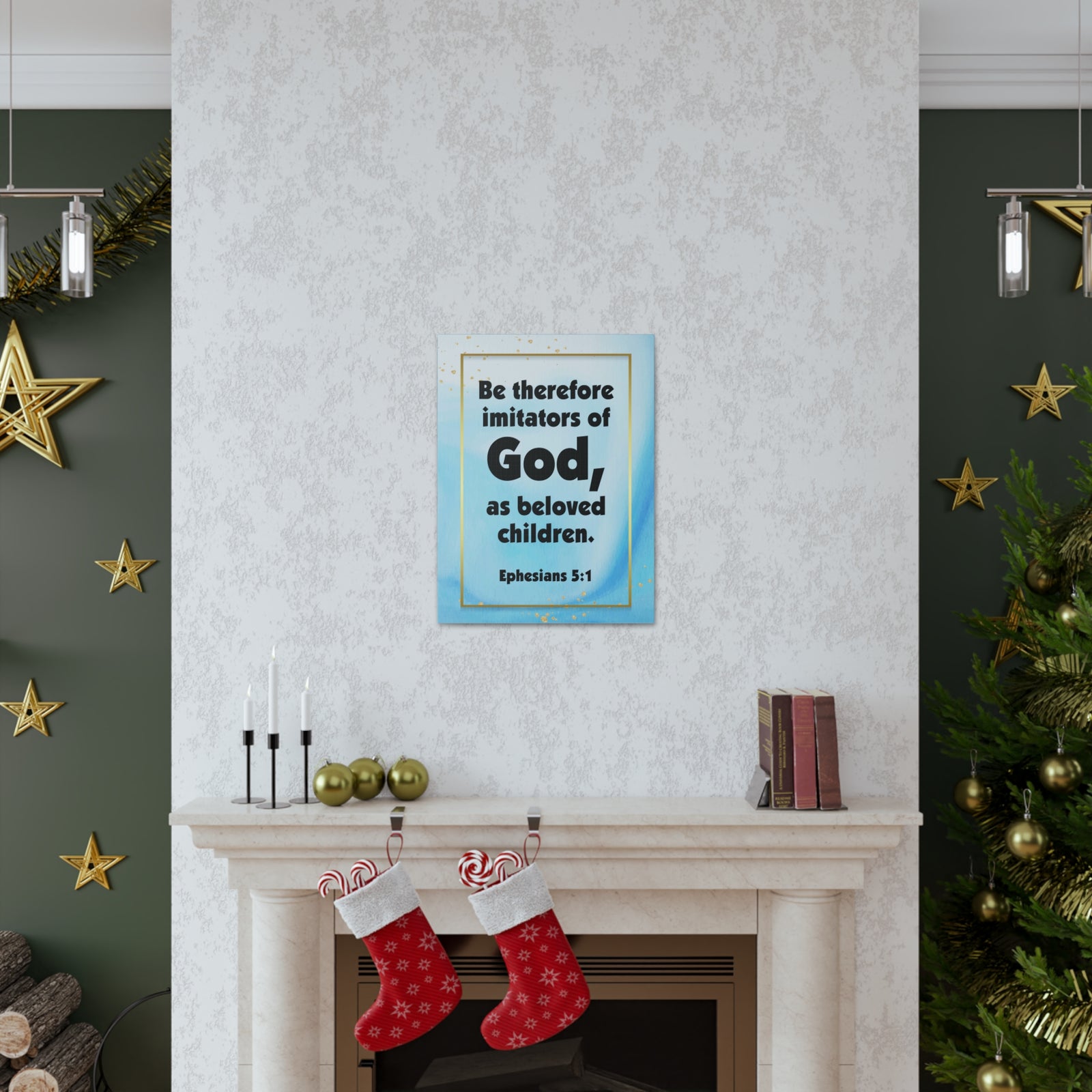 Scripture Canvas Imitators of God Ephesians 5:1 Christian Wall Art Bible Verse Print Ready to Hang-Express Your Love Gifts