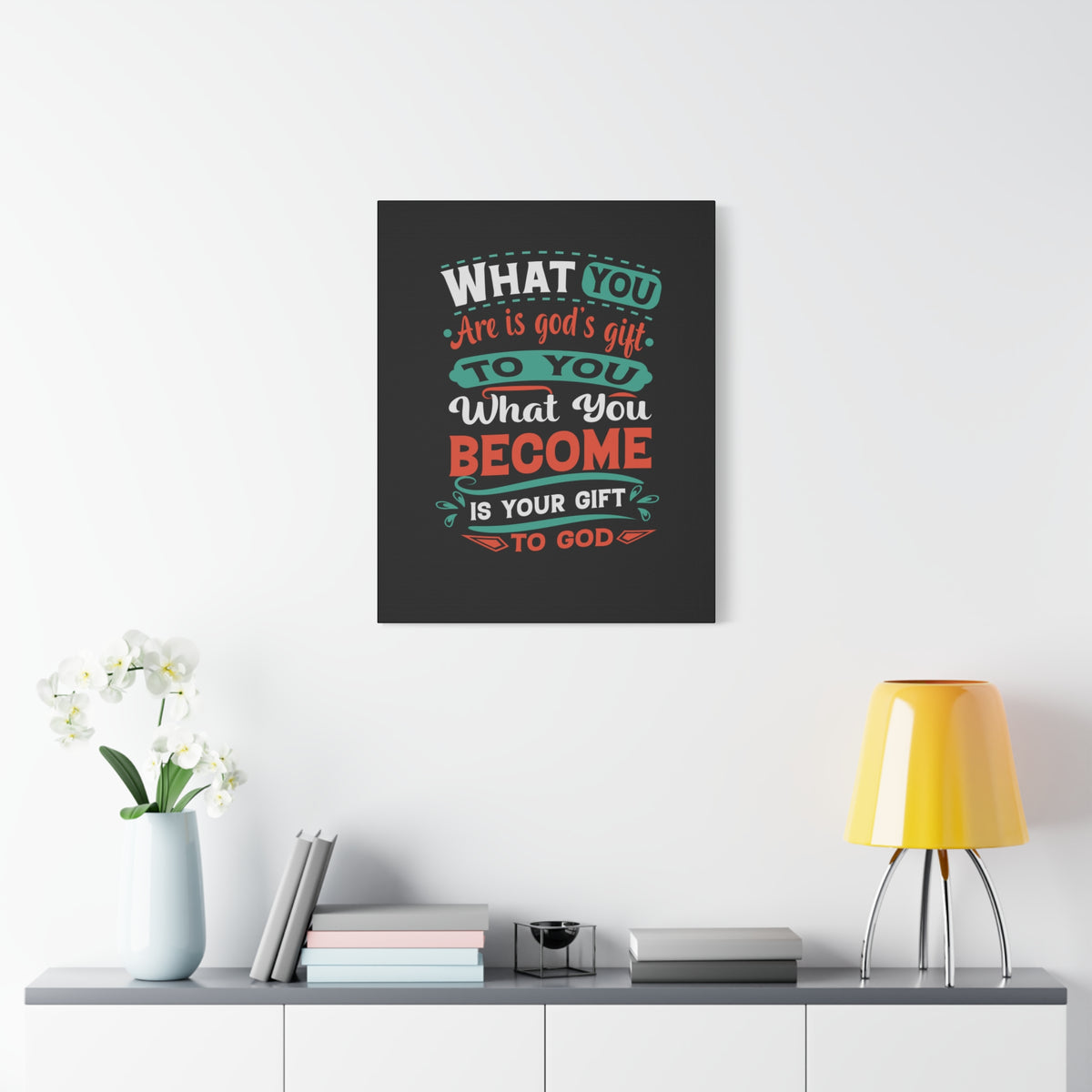 Scripture Canvas God's Gift Psalm 139:13 Black Christian Wall Art Bible Verse Print Ready to Hang-Express Your Love Gifts