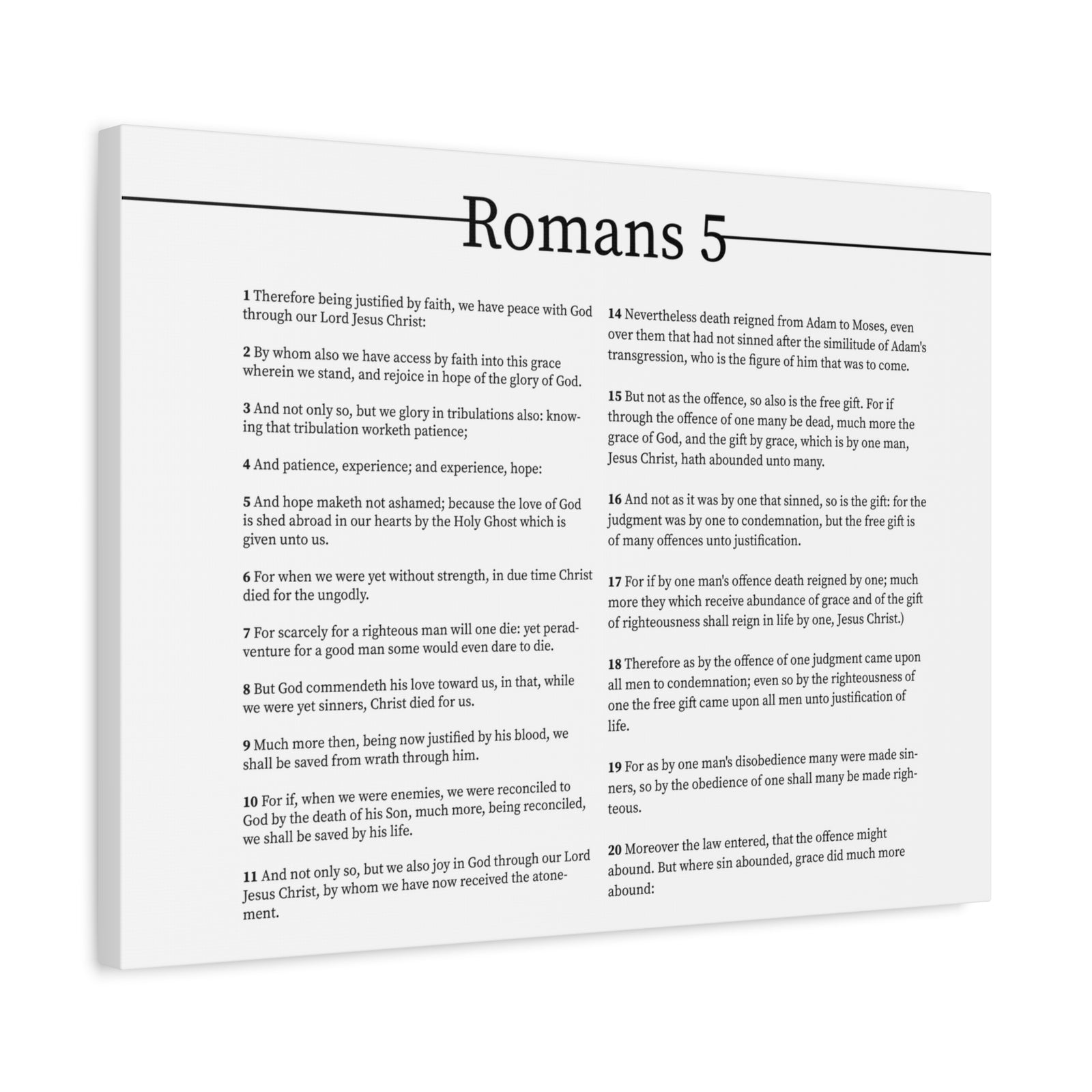 Scripture Canvas Peace With God Romans 5 Christian Wall Art Bible Verse Print Ready to Hang-Express Your Love Gifts