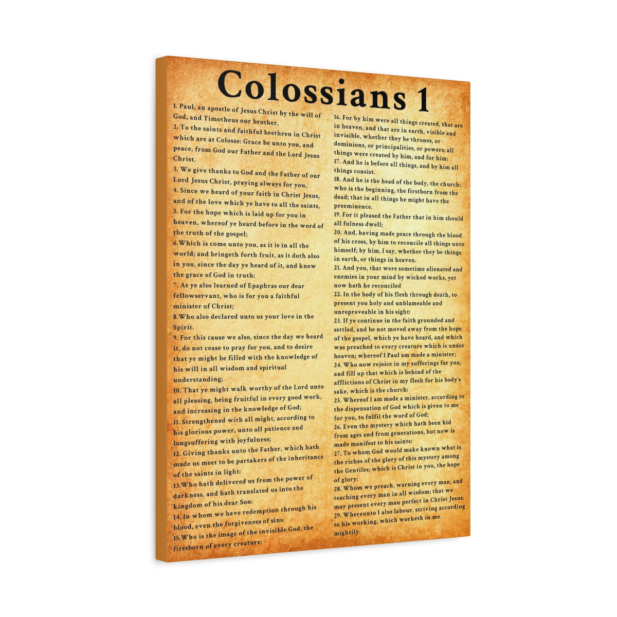 Scripture Walls Colossians 1 Gold Bible Verse Canvas Christian Wall Art Ready to Hang Unframed-Express Your Love Gifts