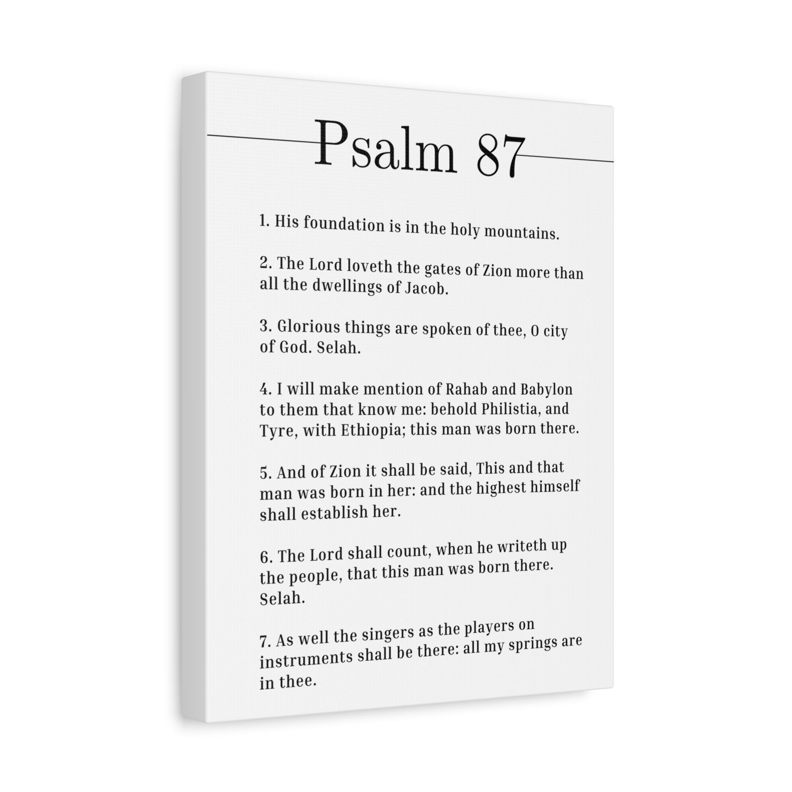 Scripture Canvas City Of God Psalm 87 Christian Wall Art Bible Verse Print Ready to Hang-Express Your Love Gifts